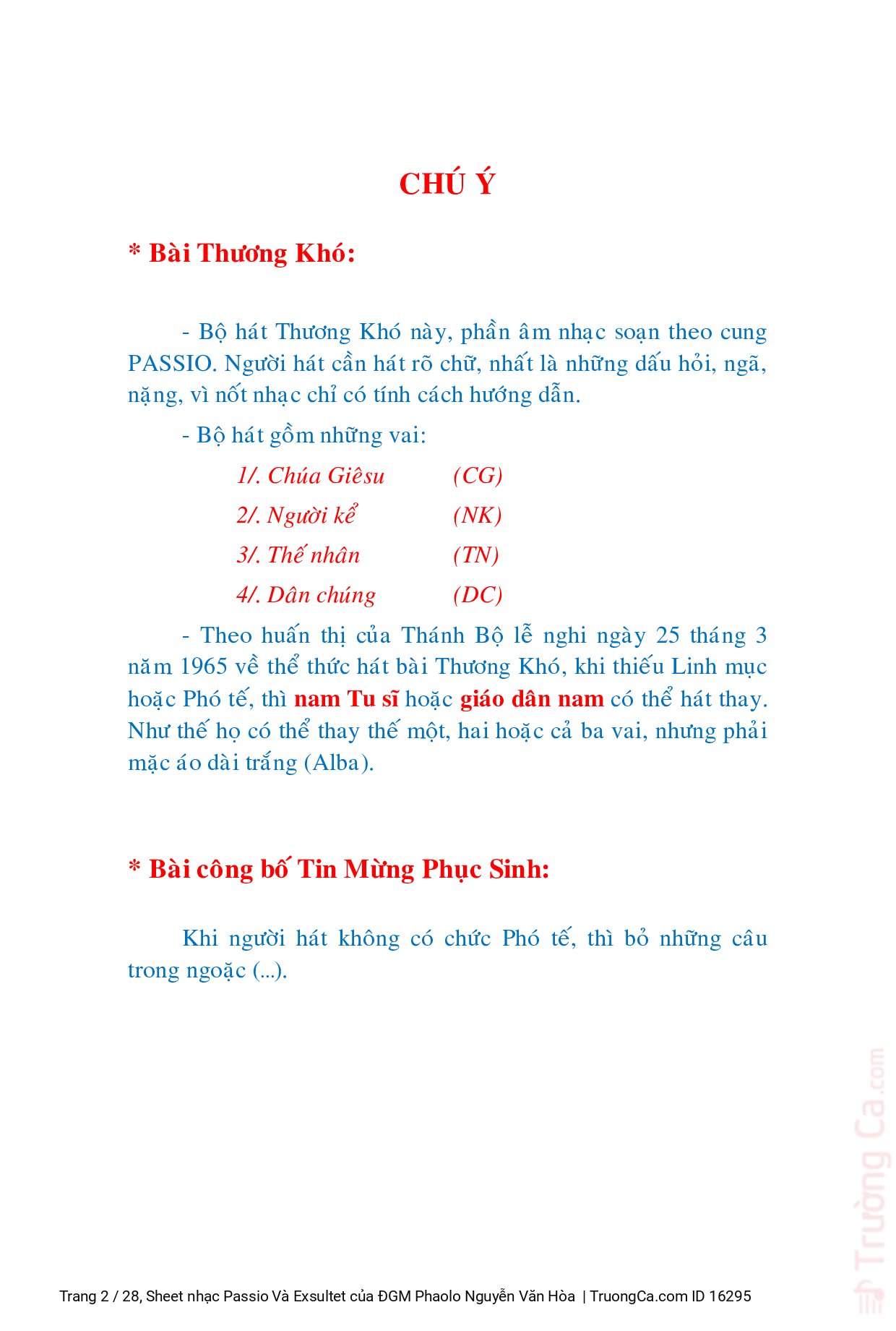 Trang 2 của Sheet nhạc PDF bài hát Passio Và Exsultet - ĐGM Phaolo Nguyễn Văn Hòa