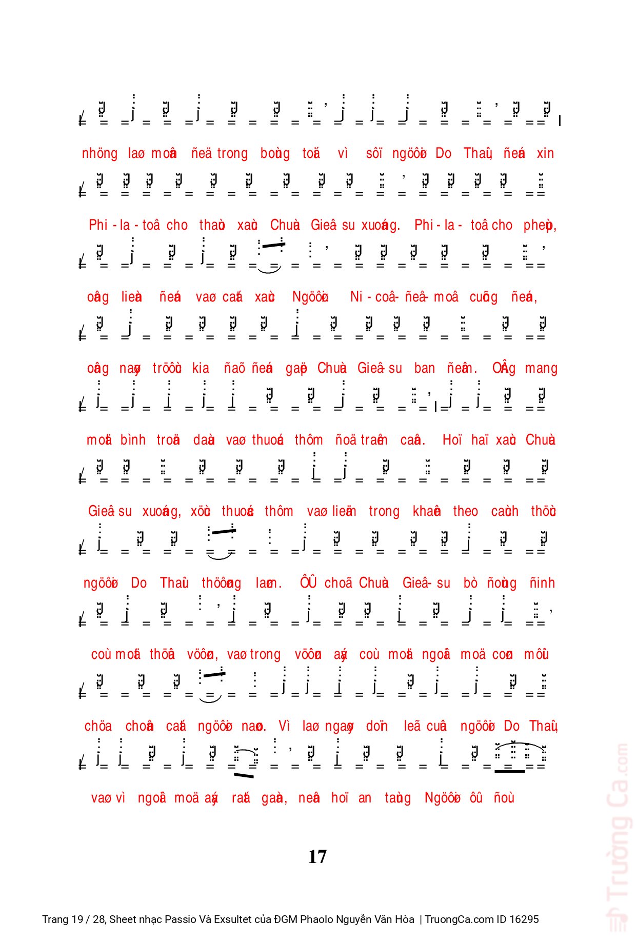 Trang 19 của Sheet nhạc PDF bài hát Passio Và Exsultet - ĐGM Phaolo Nguyễn Văn Hòa