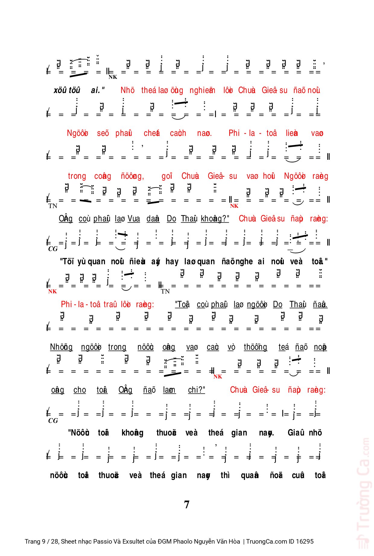 Trang 9 của Sheet nhạc PDF bài hát Passio Và Exsultet - ĐGM Phaolo Nguyễn Văn Hòa