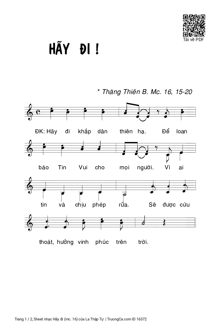 Hãy đi (mc. 16) - La Thập Tự