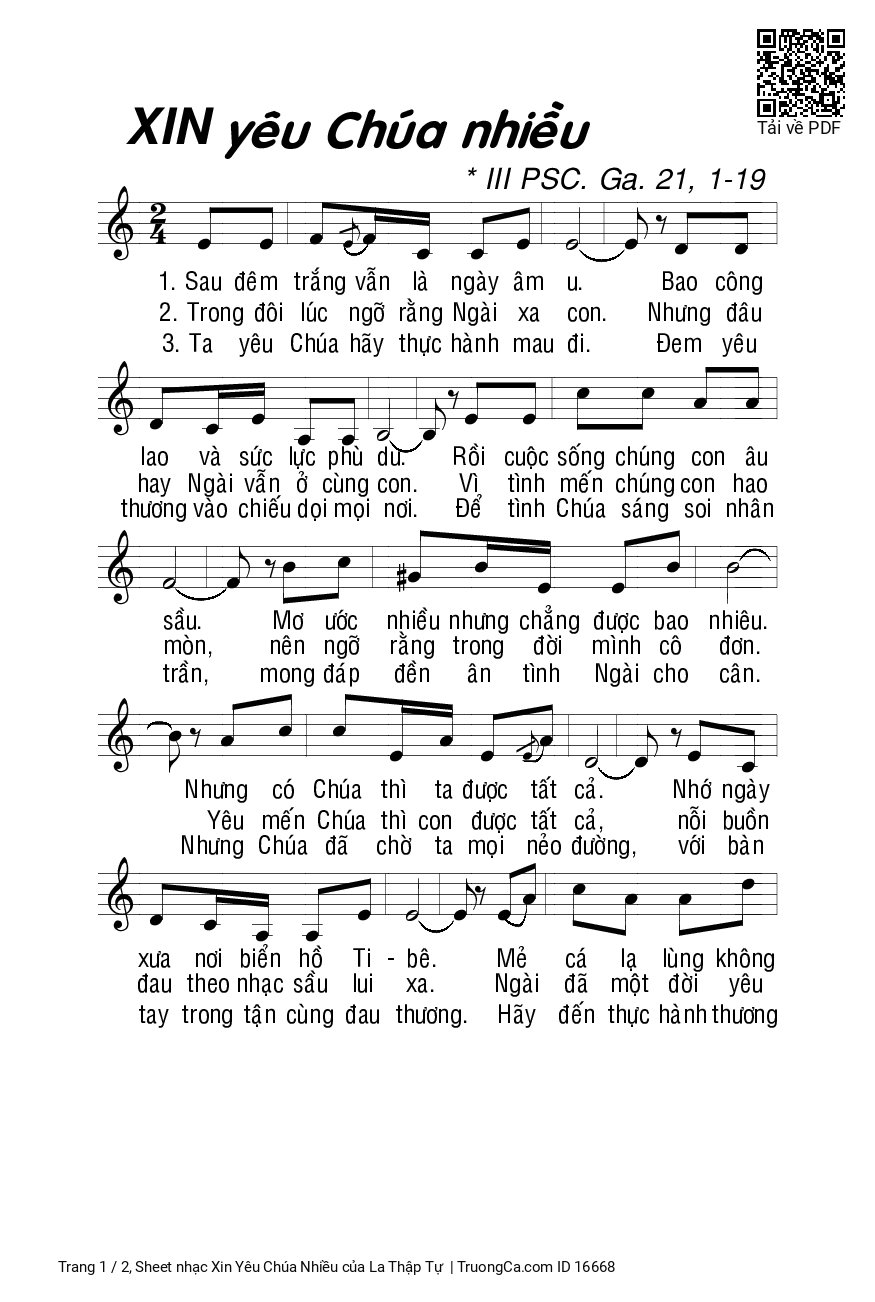 Xin Yêu Chúa Nhiều