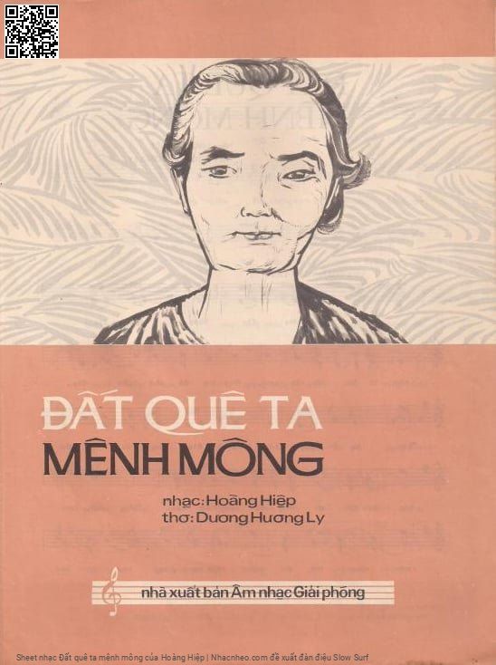 Trang 1 của Sheet nhạc PDF bài hát Đất quê ta mênh mông - Hoàng Hiệp, Mẹ đào  hầm, mẹ đào hầm từ lúc tóc còn  xanh