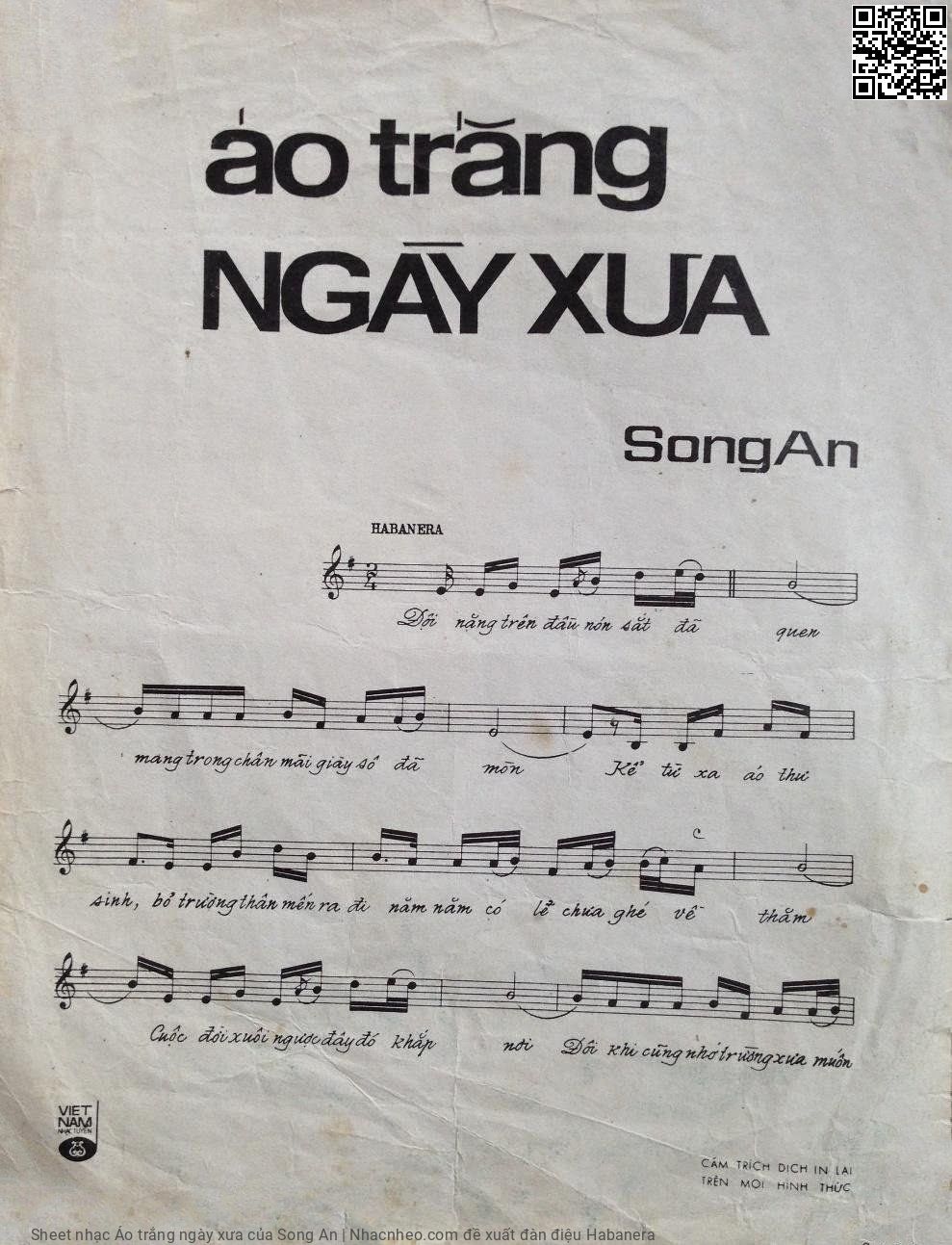 Trang 2 của Sheet nhạc PDF bài hát Áo trắng ngày xưa - Song An, 1. Đội nặng trên đầu nón sắt đã  quen