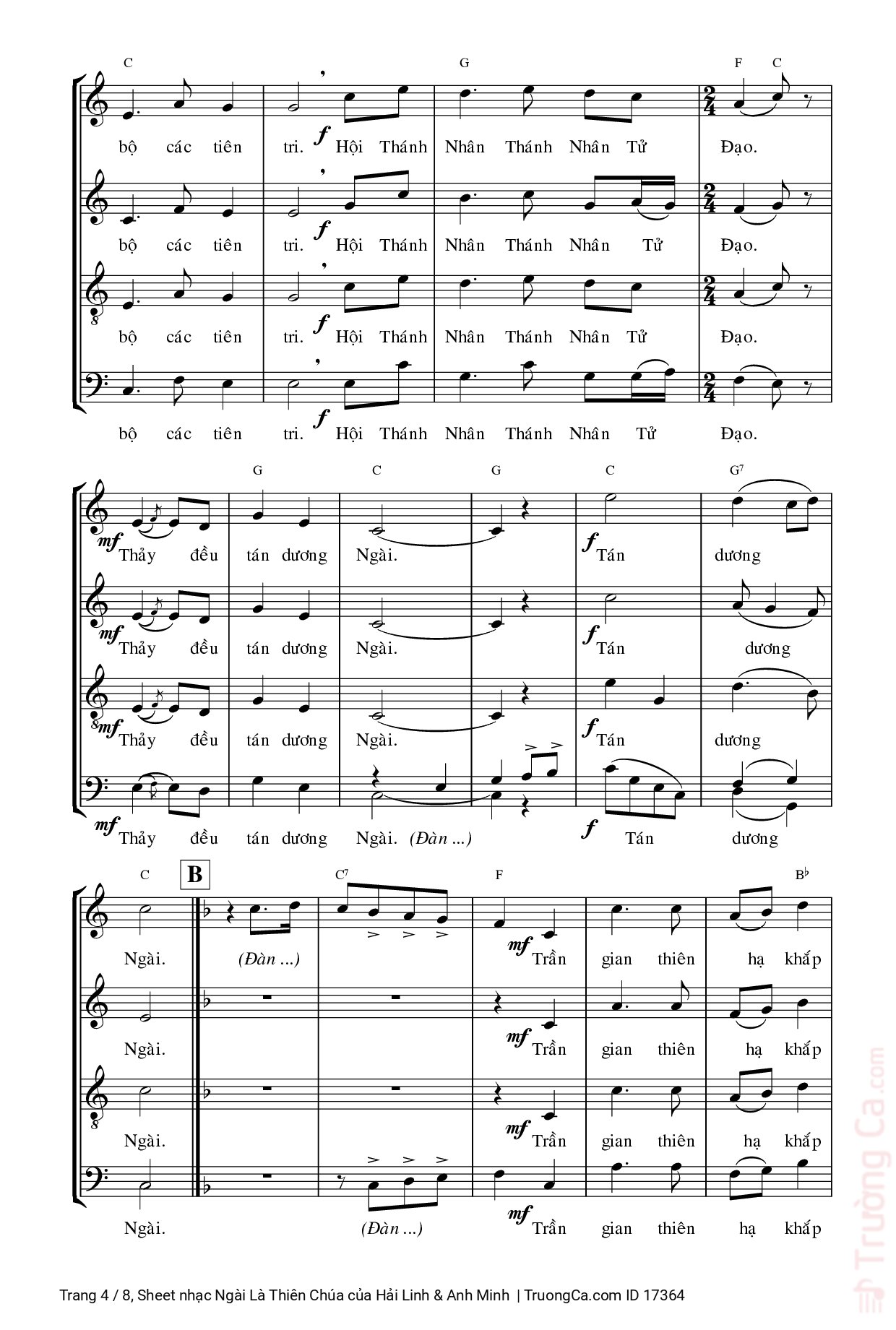 Ngài là Thiên Chúa muôn dân ca tụng Ngài là Thượng Đế muôn nước kính tôn, Trang 4