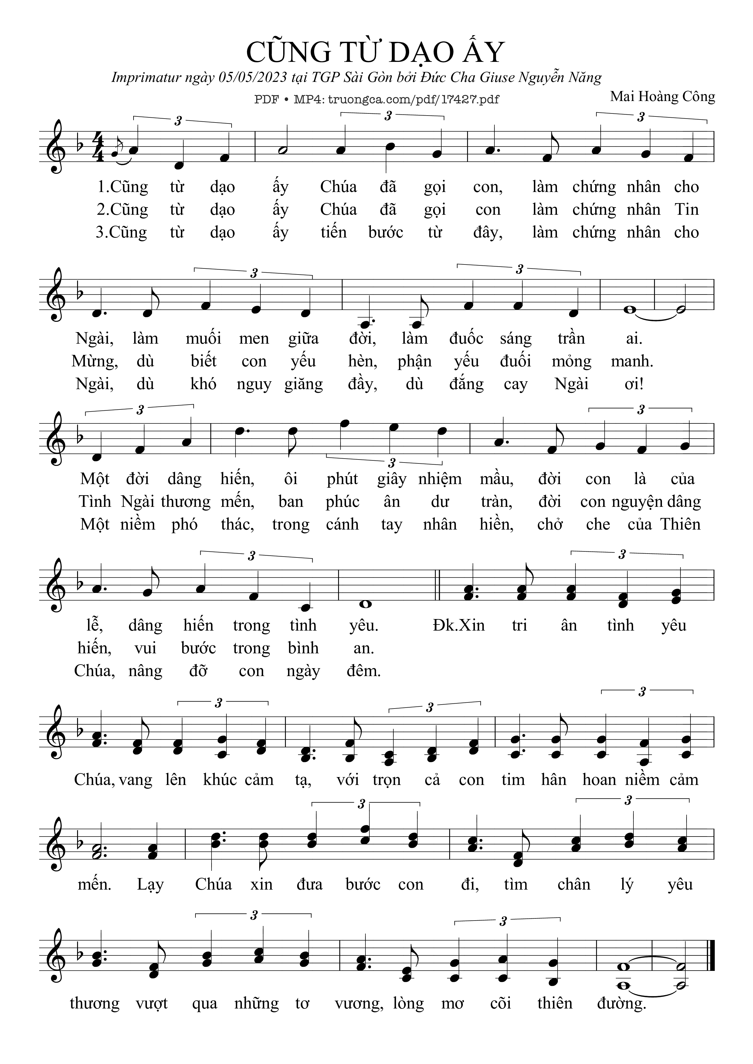 Sheet nhạc PDF bài Cũng Từ Dạo ấy