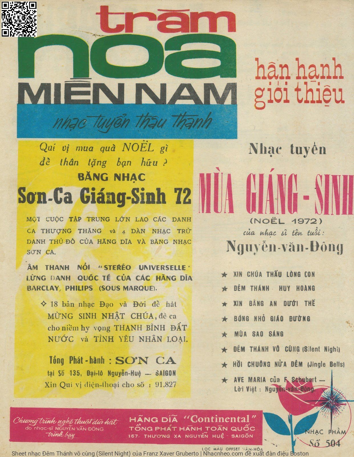 Trang 4 của Sheet nhạc PDF bài hát Đêm Thánh vô cùng (Silent Night) - Franz Xaver Gruberto, Đêm Thánh vô cùng, giây phút tưng bừng. Đất với trời  se chữ Đồng Đêm nay Chúa con  thần thánh tôn thờ