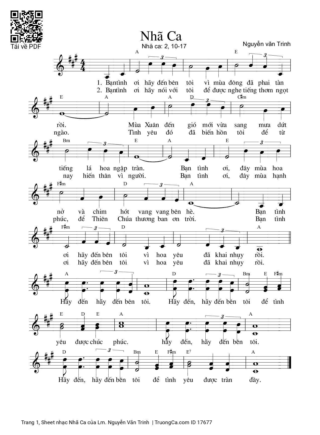 Nhã Ca - Lm. Nguyễn Văn Trinh