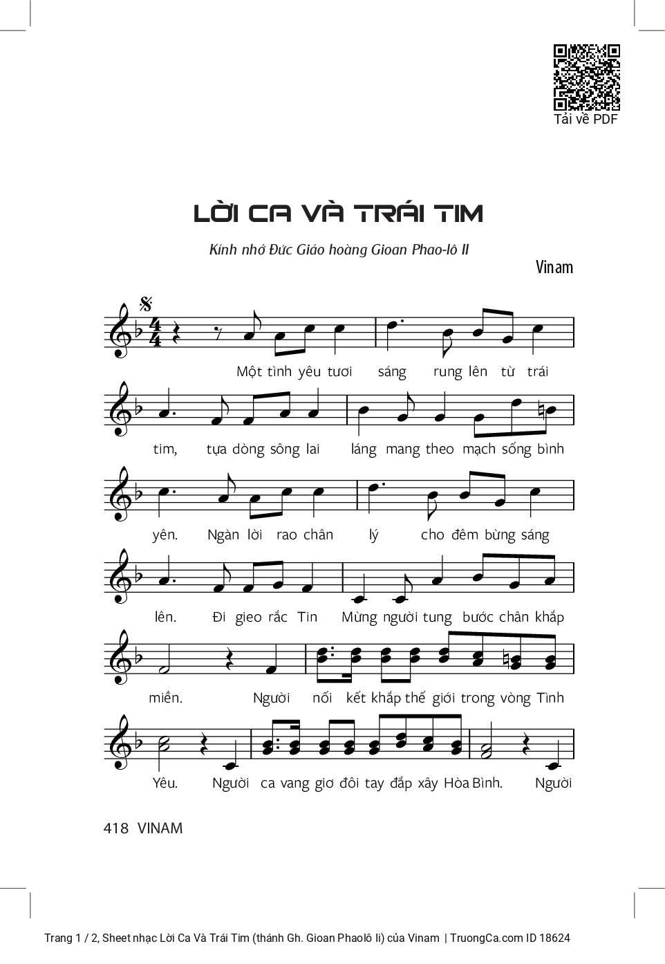 Lời Ca Và Trái Tim (thánh Gh. Gioan Phaolô Ii)