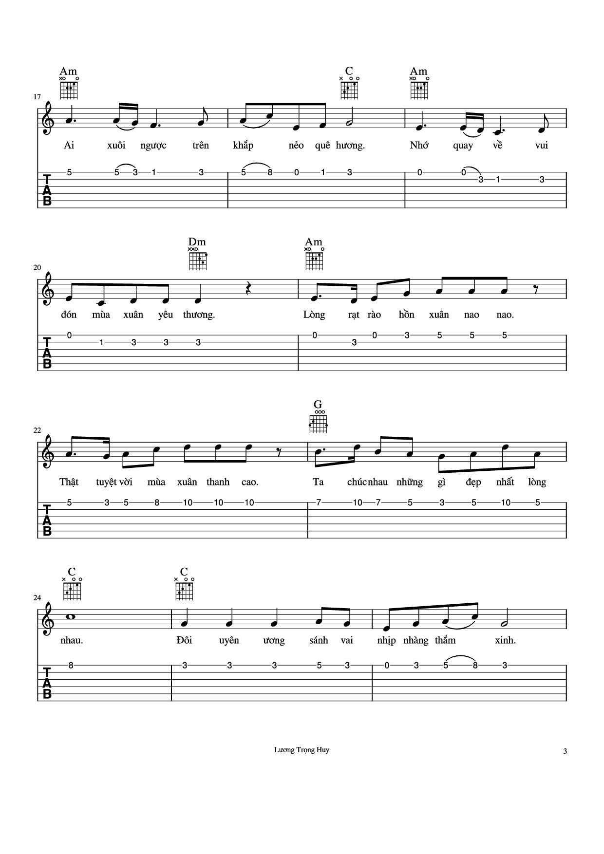 Trang 3 của Sheet nhạc PDF bài hát Đoản xuân ca - Thanh Sơn