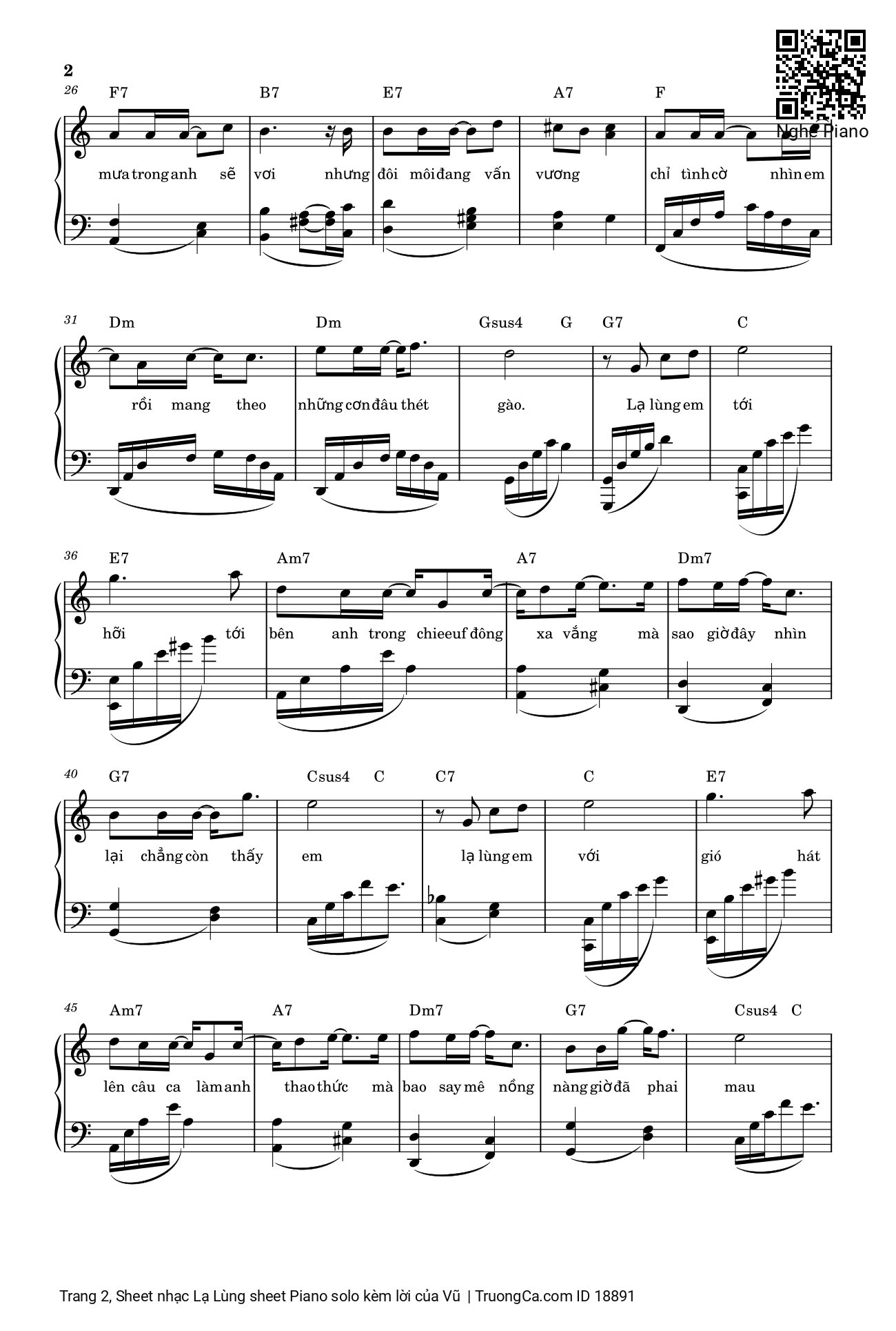 Trang 2 của Sheet nhạc PDF bài hát Lạ Lùng sheet Piano solo kèm lời - Vũ