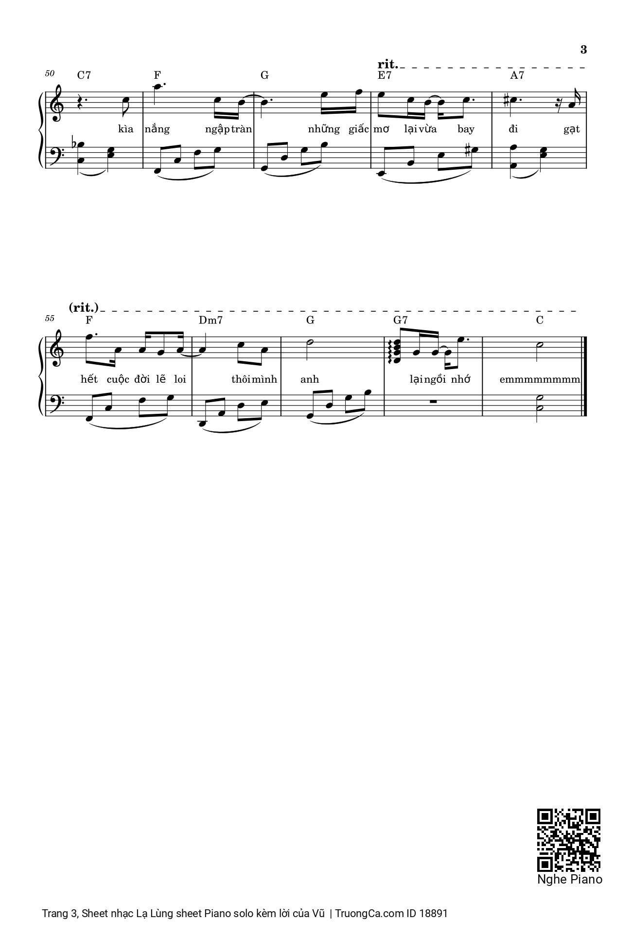 Trang 3 của Sheet nhạc PDF bài hát Lạ Lùng sheet Piano solo kèm lời - Vũ