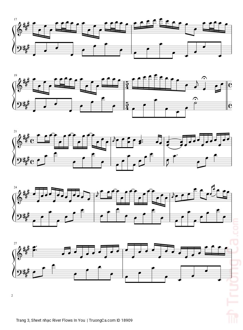 Trang 3 của Sheet nhạc PDF bài hát River Flows In You Piano - 