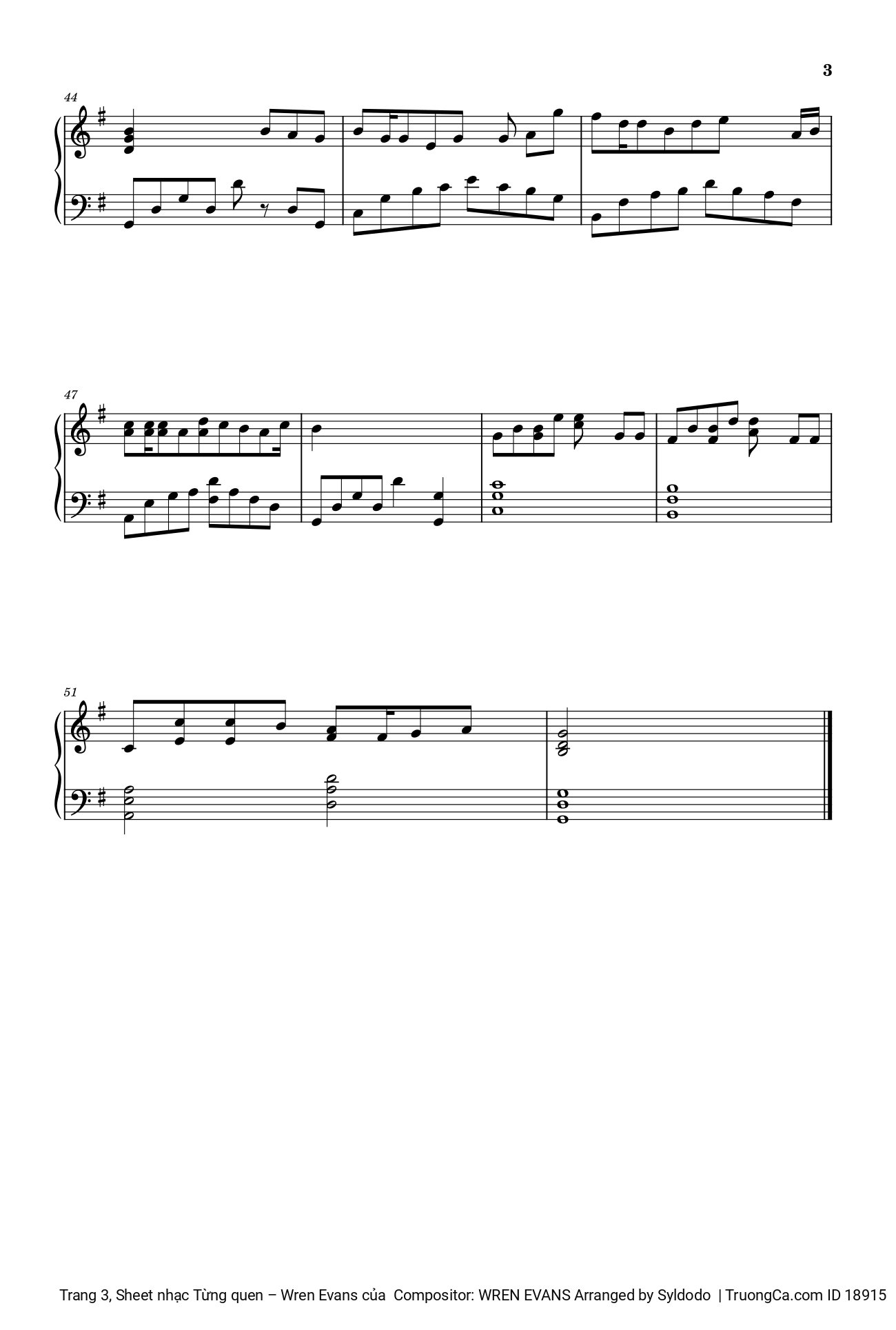 Trang 3 của Sheet nhạc PDF bài hát Từng quen Piano - Wren Evans
