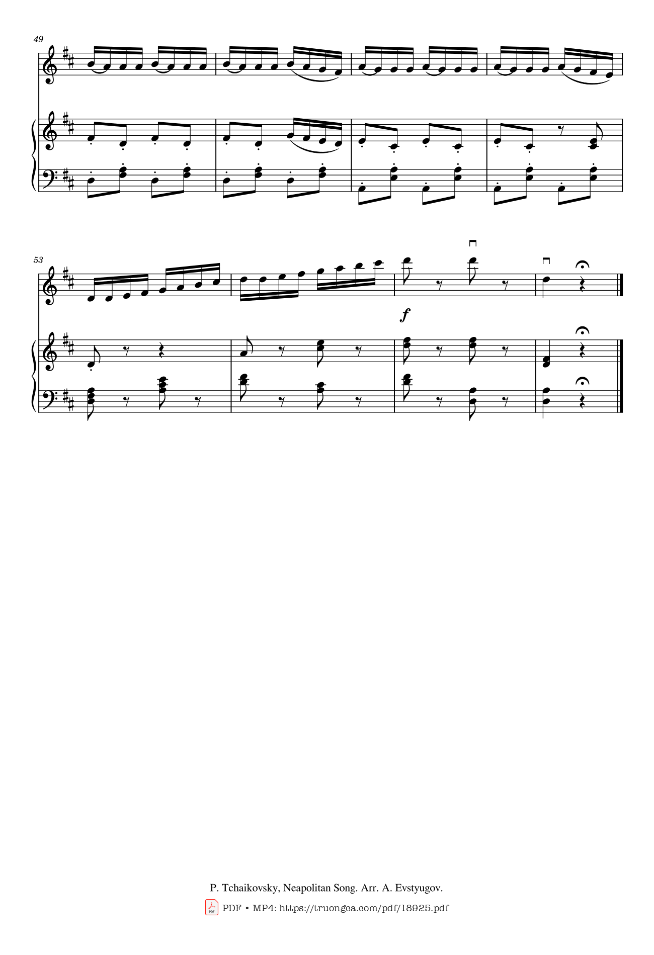 Trang 4 của Sheet nhạc PDF bài hát Neapoletan Song Violin Piano - Pyotr Ilyich Tchaikovsky