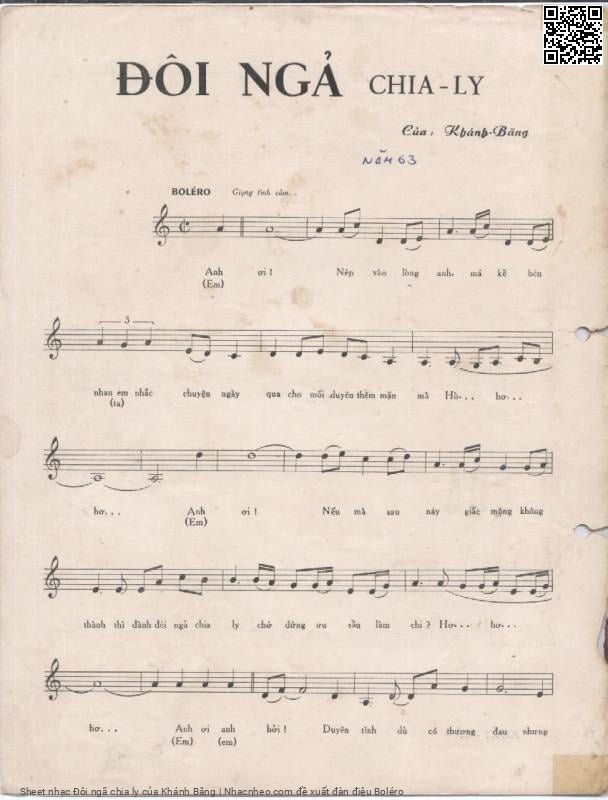 Trang 2 của Sheet nhạc PDF bài hát Đôi ngã chia ly - Khánh Băng, 1. Em  ơi  nép vào lòng  anh. Má kề bên nhau ta nhắc chuyện ngày  qua Cho mối duyên thêm mặn  mà