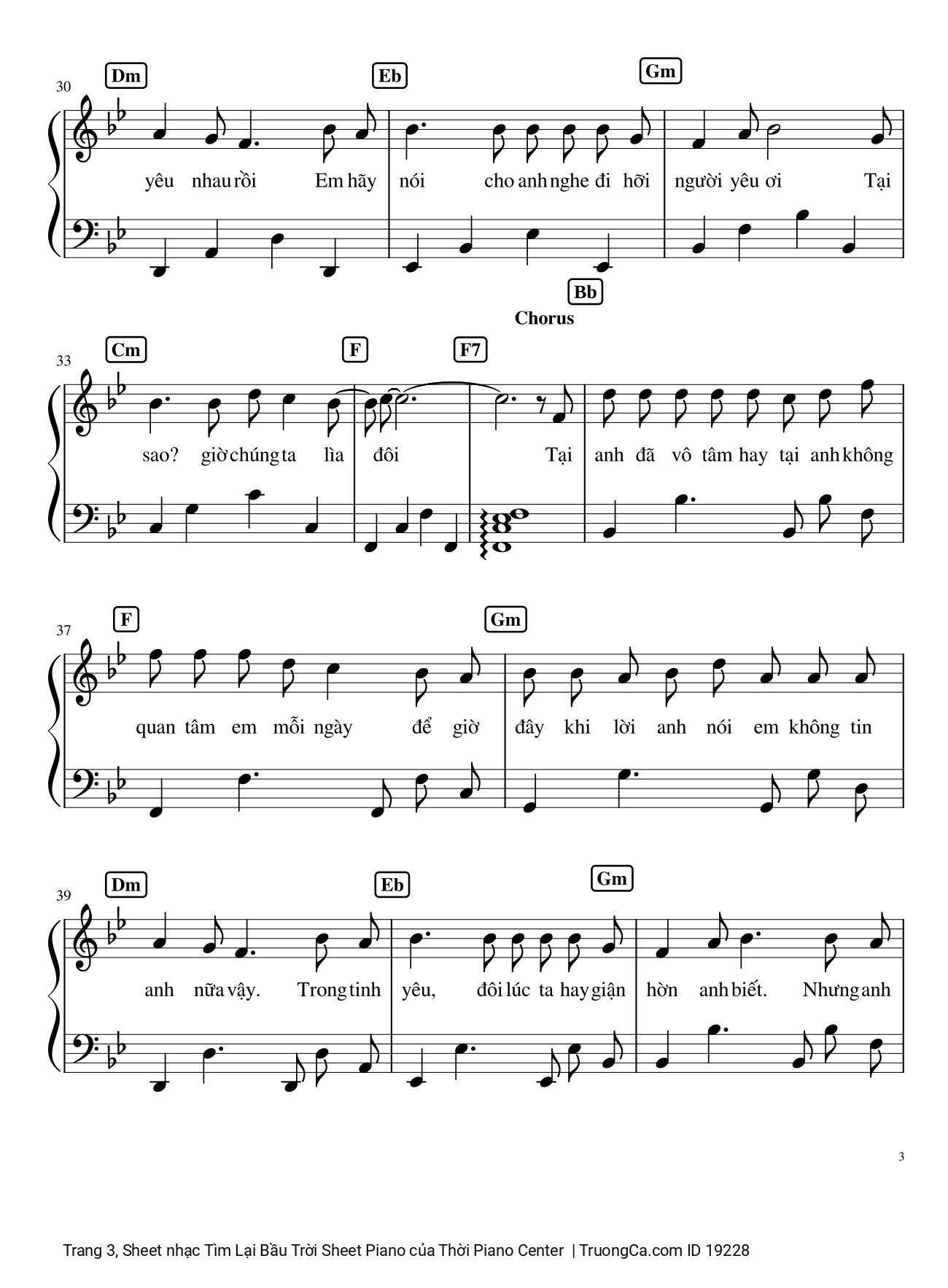 Trang 3 của Sheet nhạc PDF bài hát Tìm Lại Bầu Trời Sheet Piano - Khắc Việt