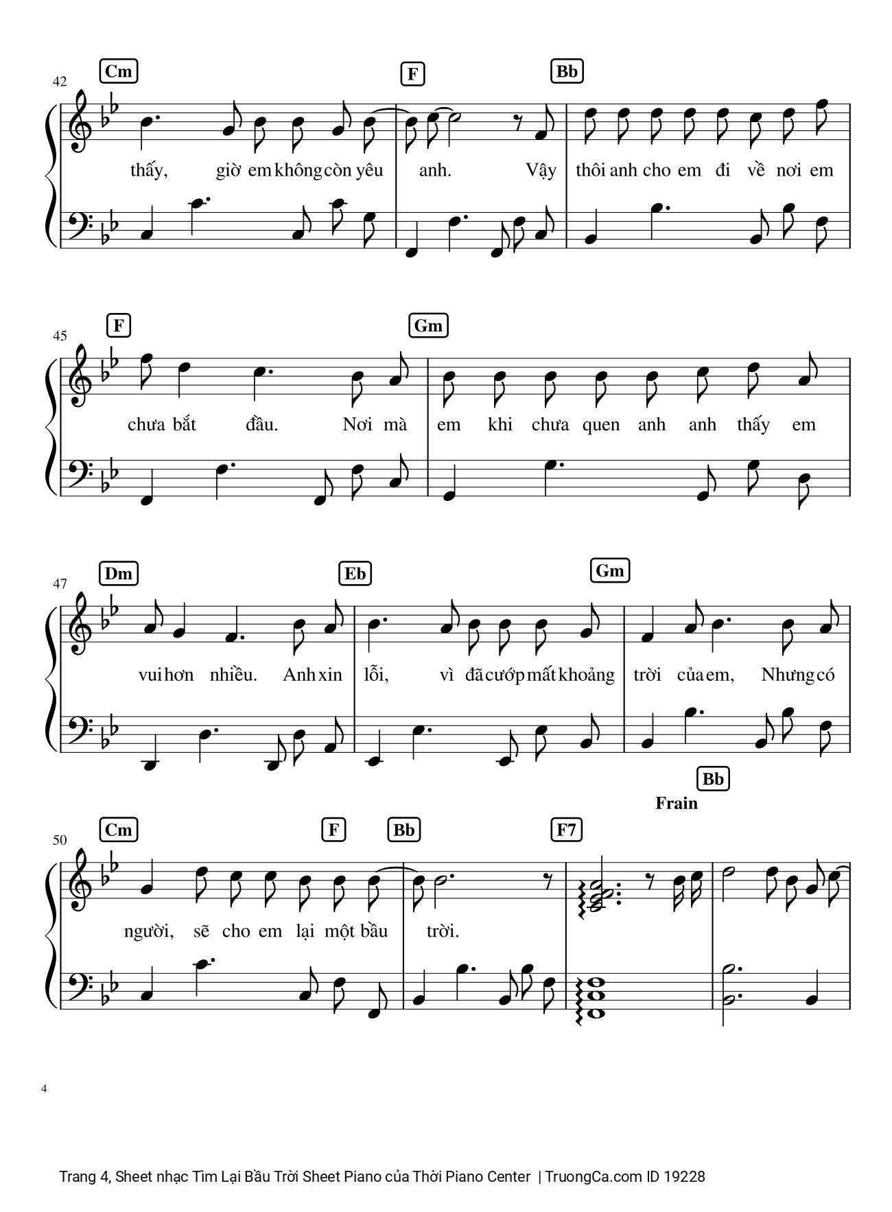 Trang 4 của Sheet nhạc PDF bài hát Tìm Lại Bầu Trời Sheet Piano - Khắc Việt