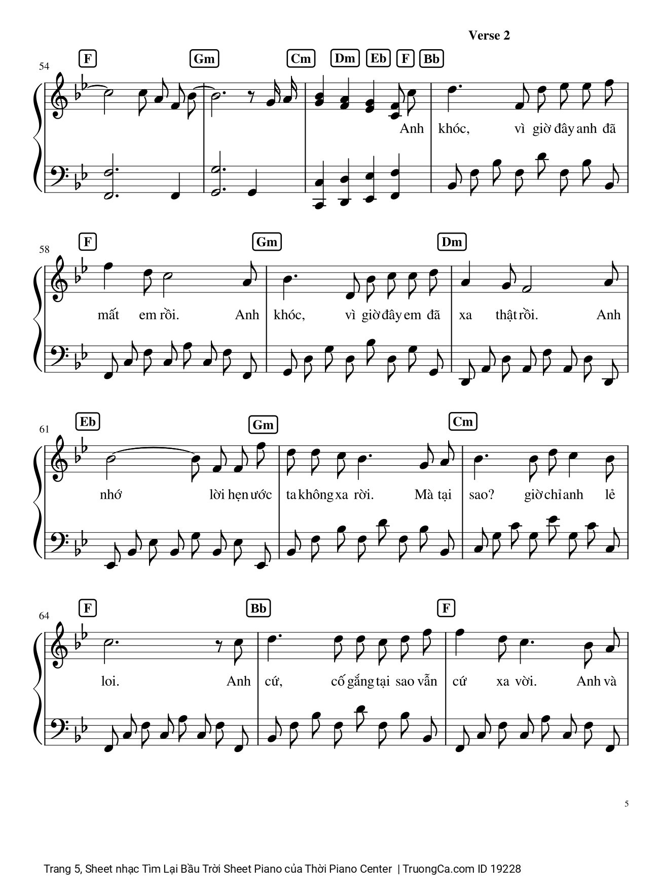 Trang 5 của Sheet nhạc PDF bài hát Tìm Lại Bầu Trời Sheet Piano - Khắc Việt