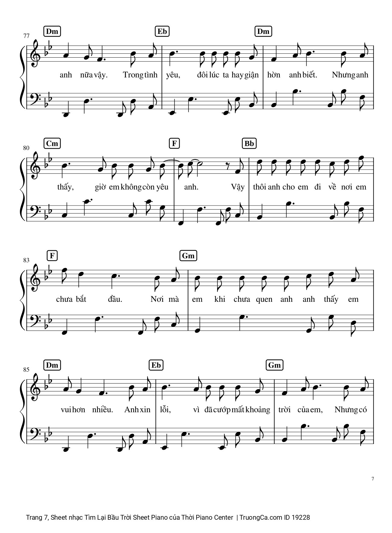 Trang 7 của Sheet nhạc PDF bài hát Tìm Lại Bầu Trời Sheet Piano - Khắc Việt