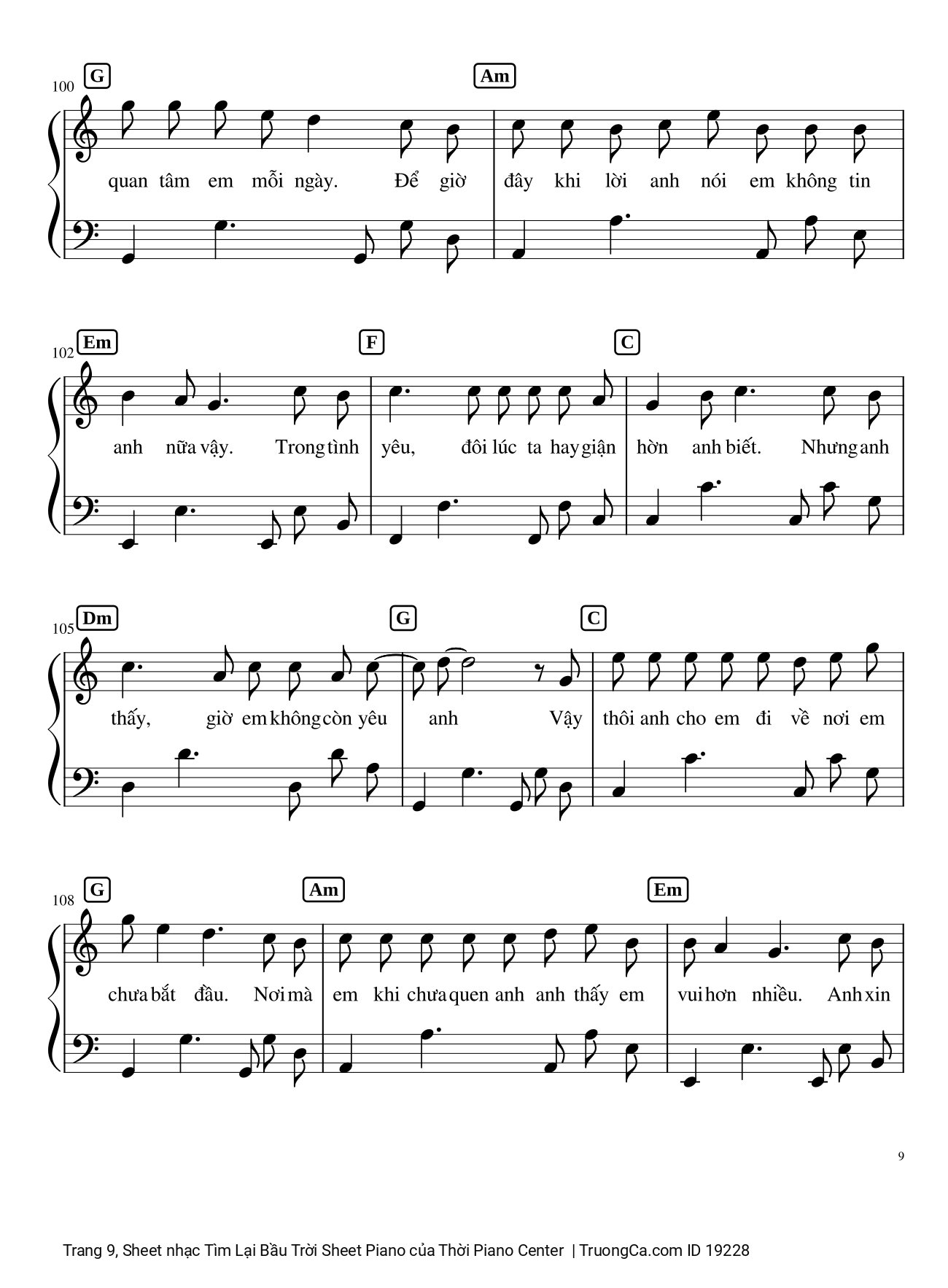 Trang 9 của Sheet nhạc PDF bài hát Tìm Lại Bầu Trời Sheet Piano - Khắc Việt