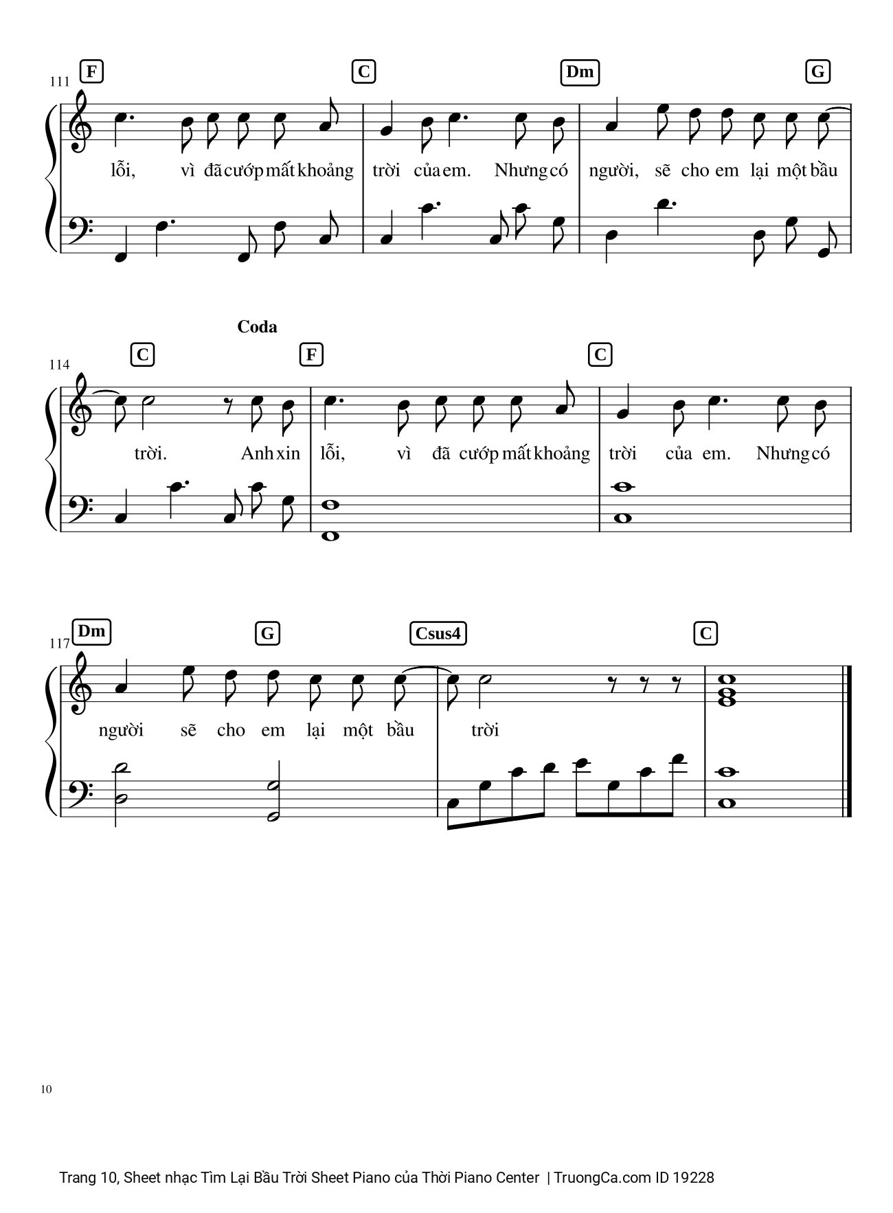 Trang 10 của Sheet nhạc PDF bài hát Tìm Lại Bầu Trời Sheet Piano - Khắc Việt