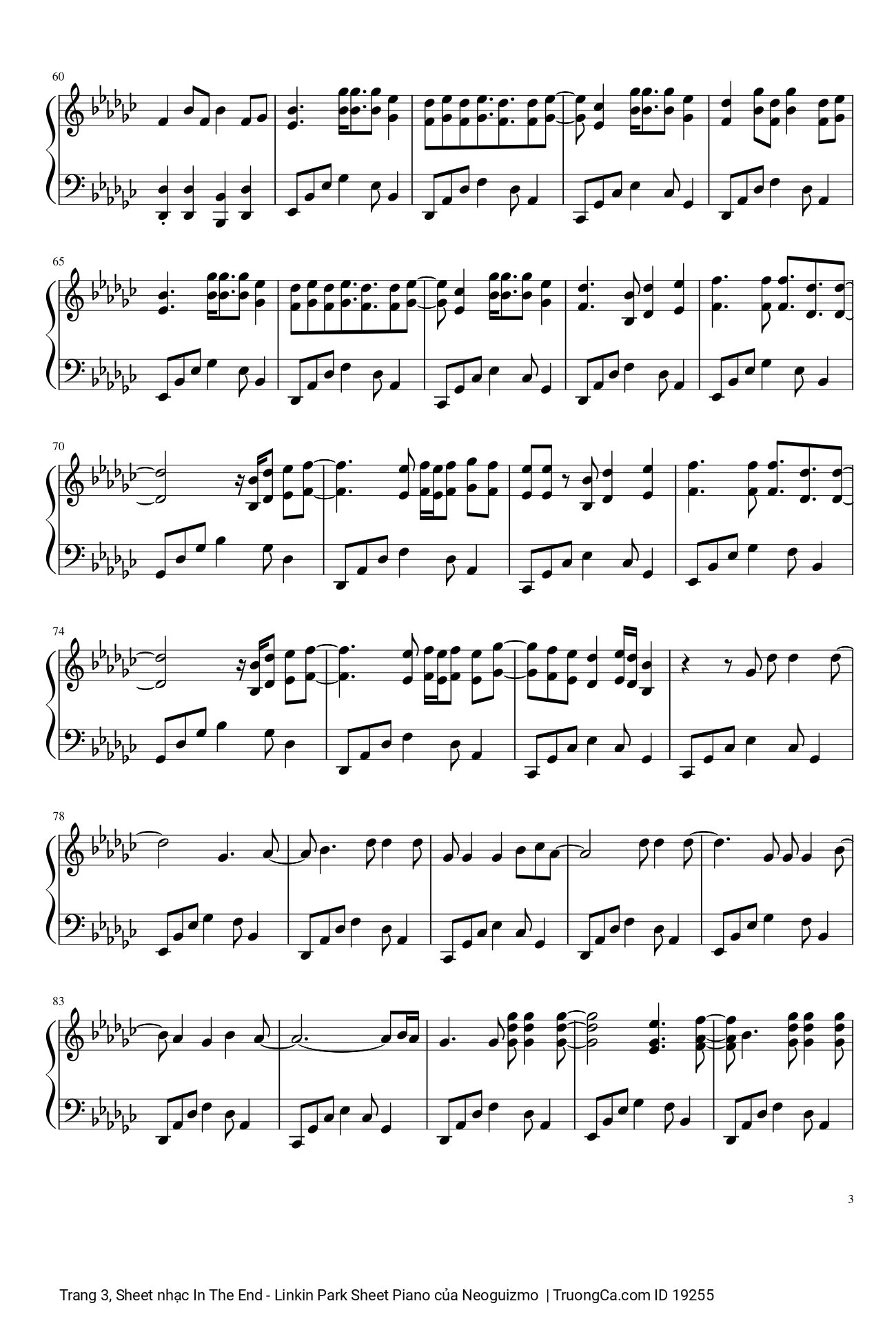 Trang 3 của Sheet nhạc PDF bài hát In The End Sheet Piano - Neoguizmo