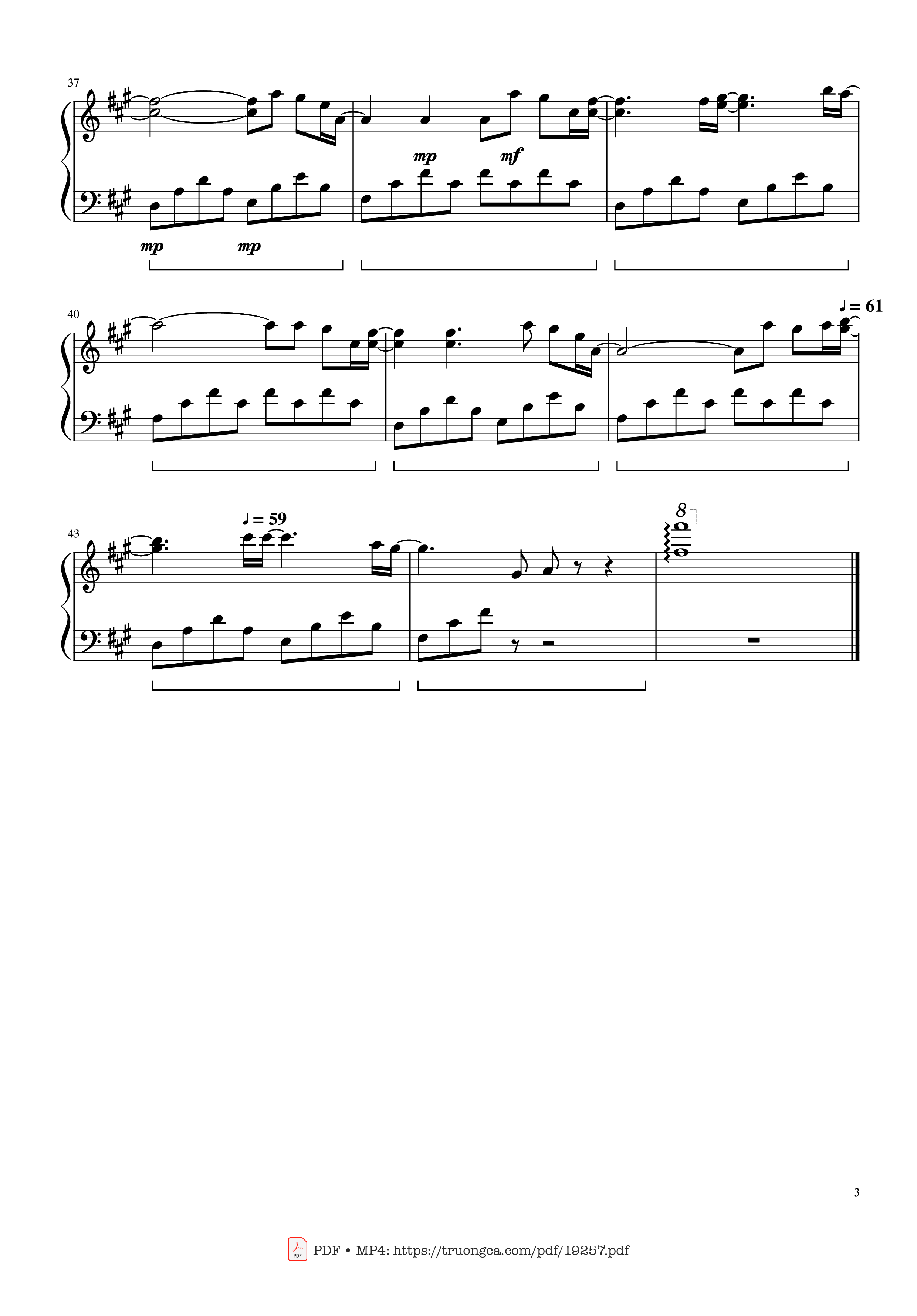 Trang 3 của Sheet nhạc PDF bài hát Call of silence Sheet Piano - Hiroyuki Sawano