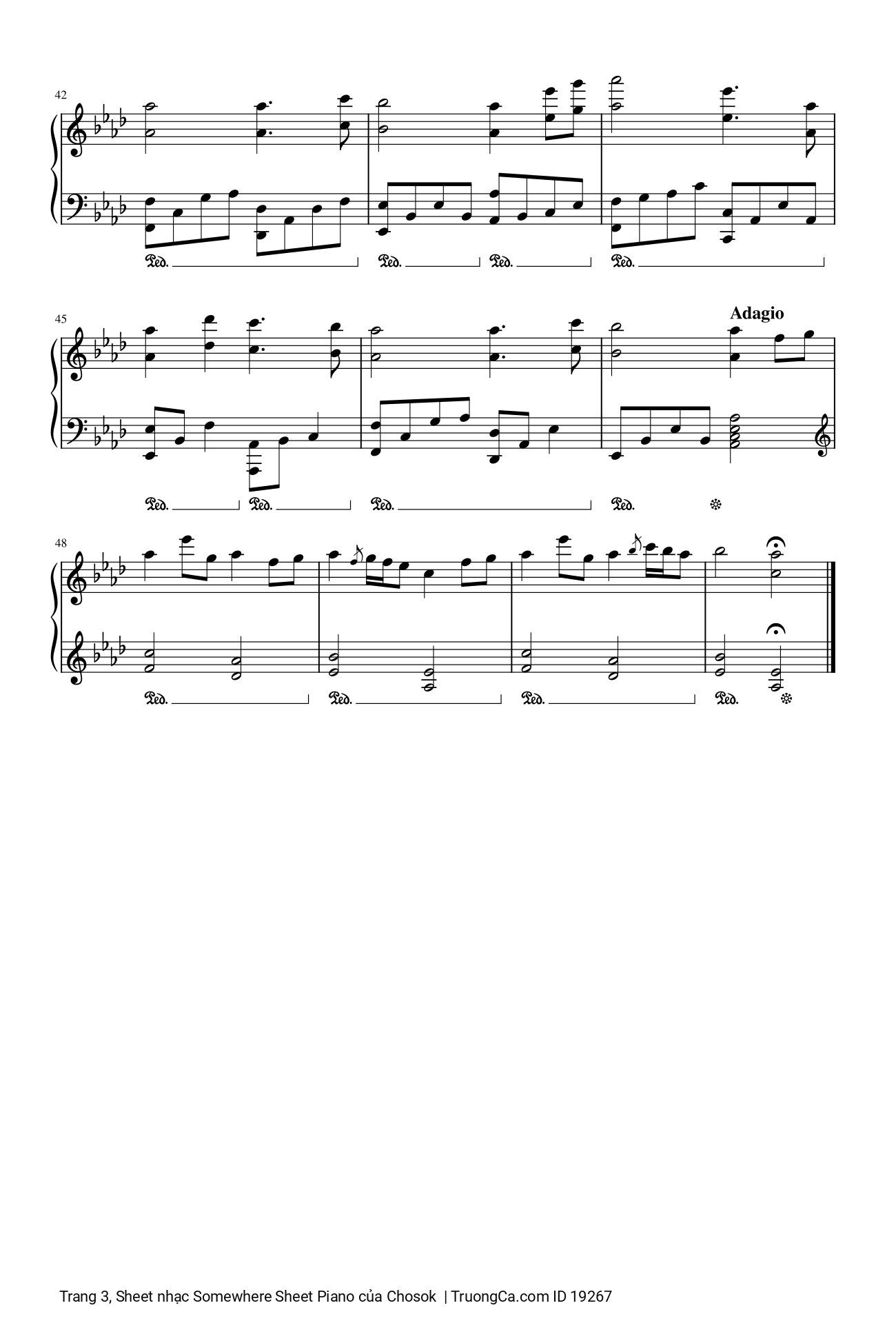 Trang 3 của Sheet nhạc PDF bài hát Somewhere Sheet Piano - Chosok