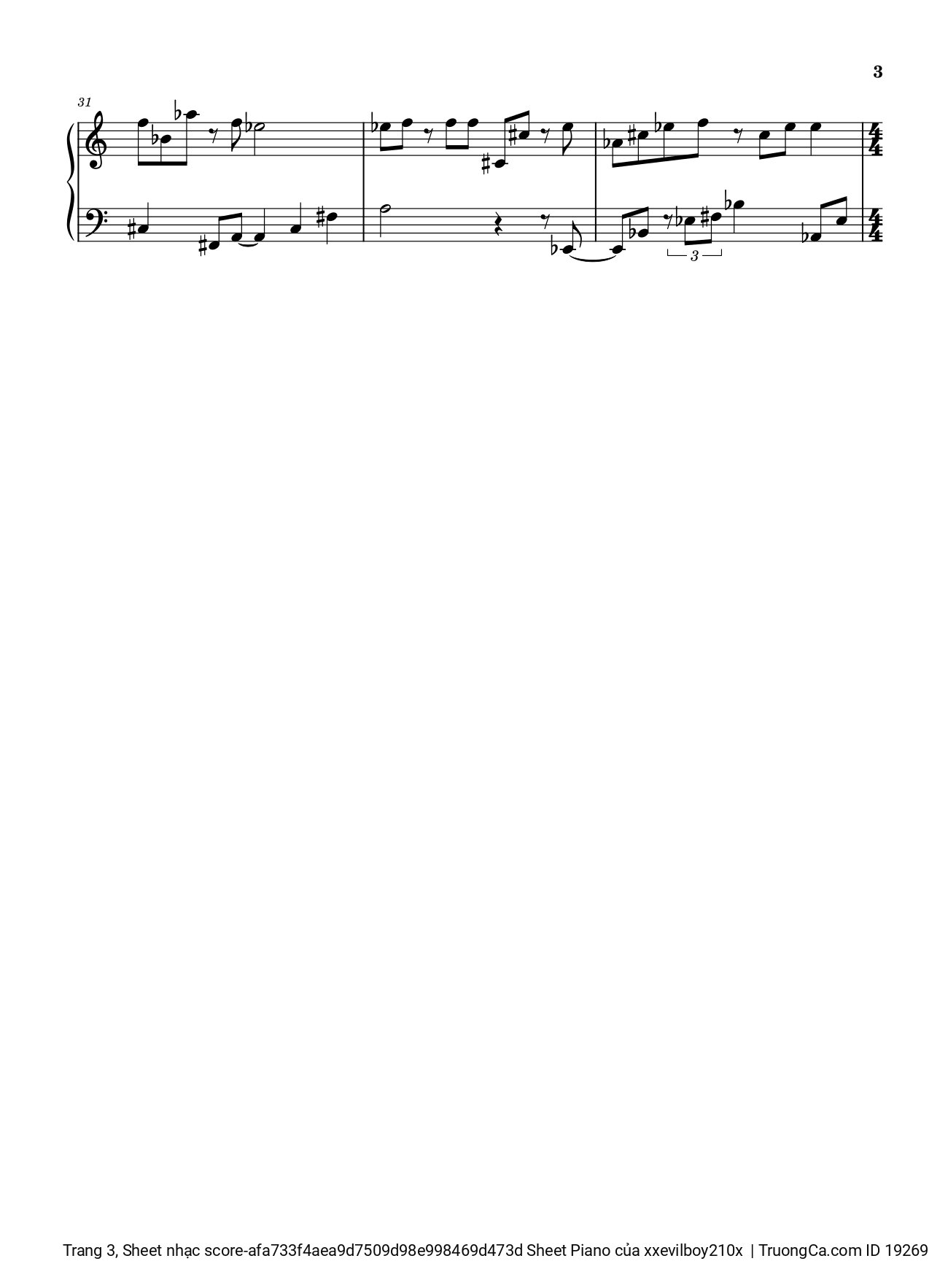 Trang 3 của Sheet nhạc PDF bài hát Hào Quang Sheet Piano - Xxevilboy210x