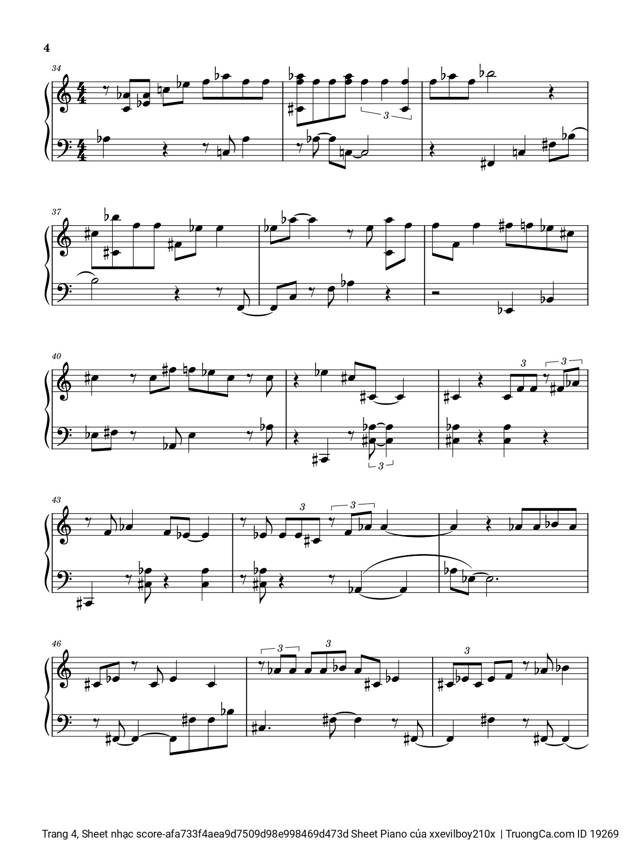 Trang 4 của Sheet nhạc PDF bài hát Hào Quang Sheet Piano - Xxevilboy210x