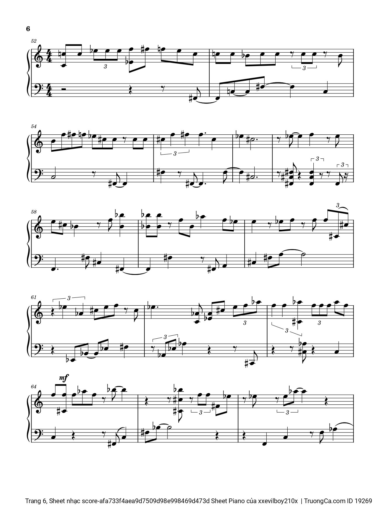 Trang 6 của Sheet nhạc PDF bài hát Hào Quang Sheet Piano - Xxevilboy210x
