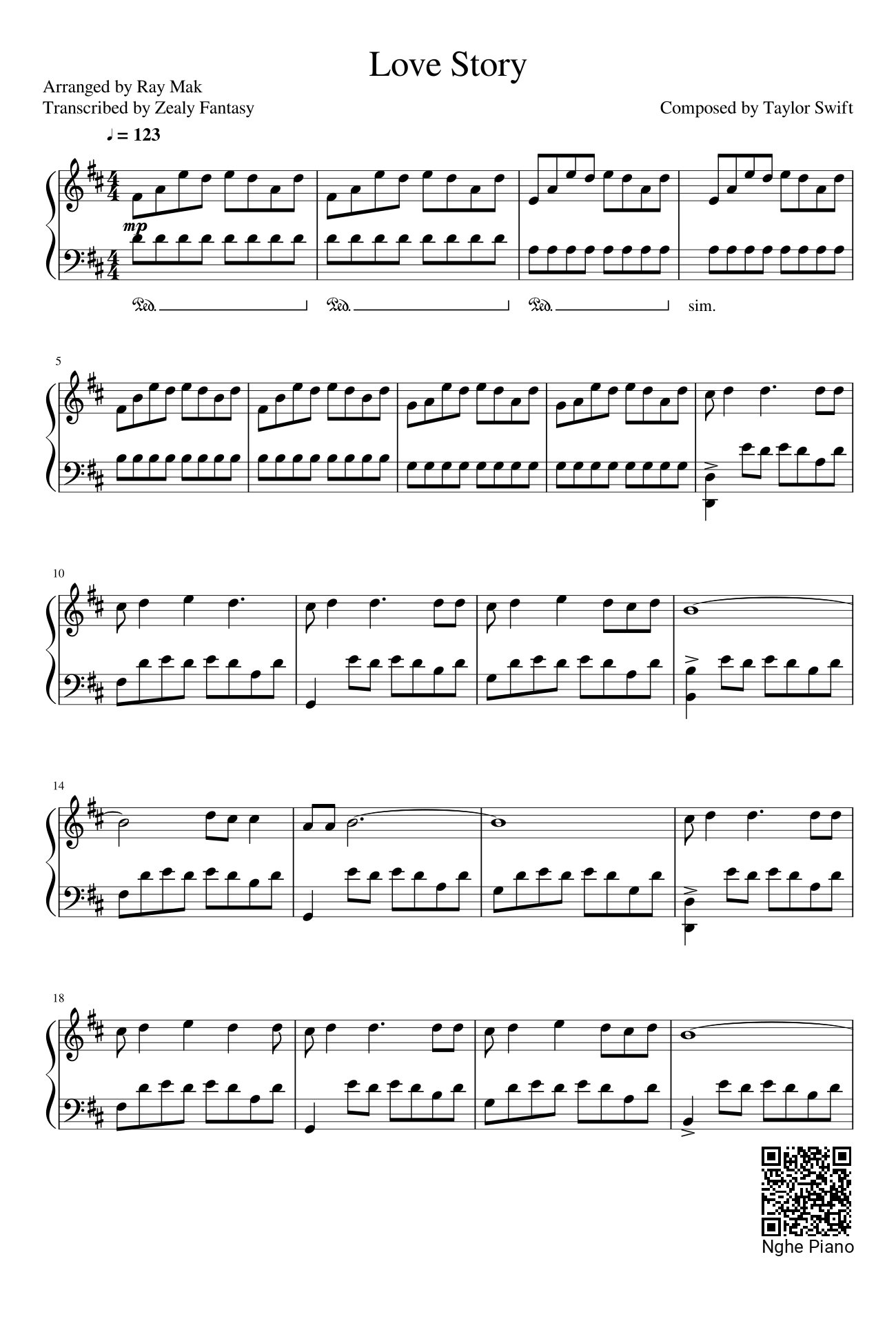 Sheet nhạc Love Story Sheet Piano