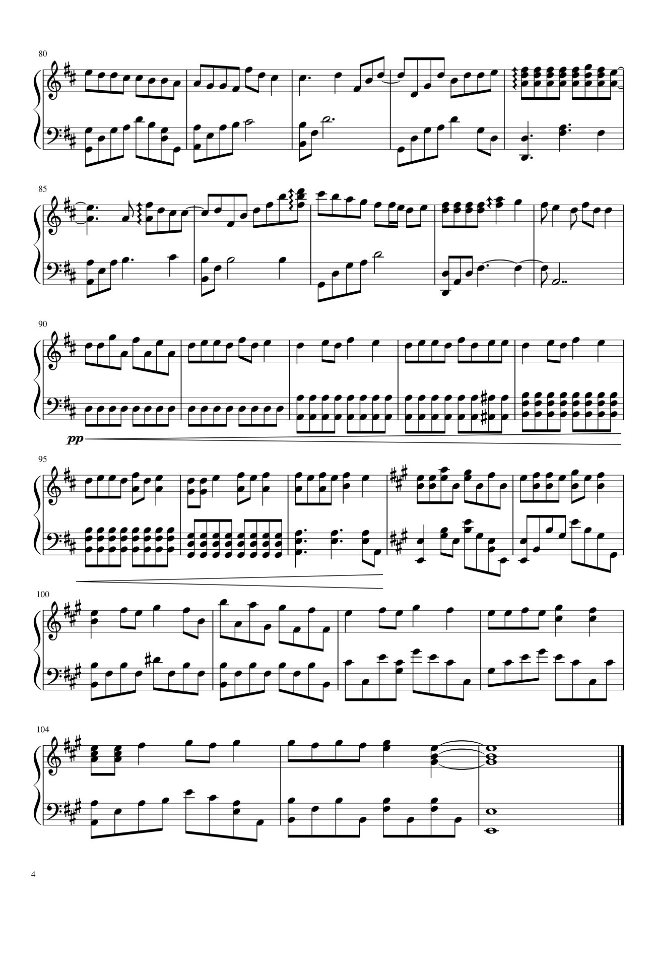 Trang 4 của Sheet nhạc PDF bài hát Love Story Sheet Piano - Zealy Fantasy