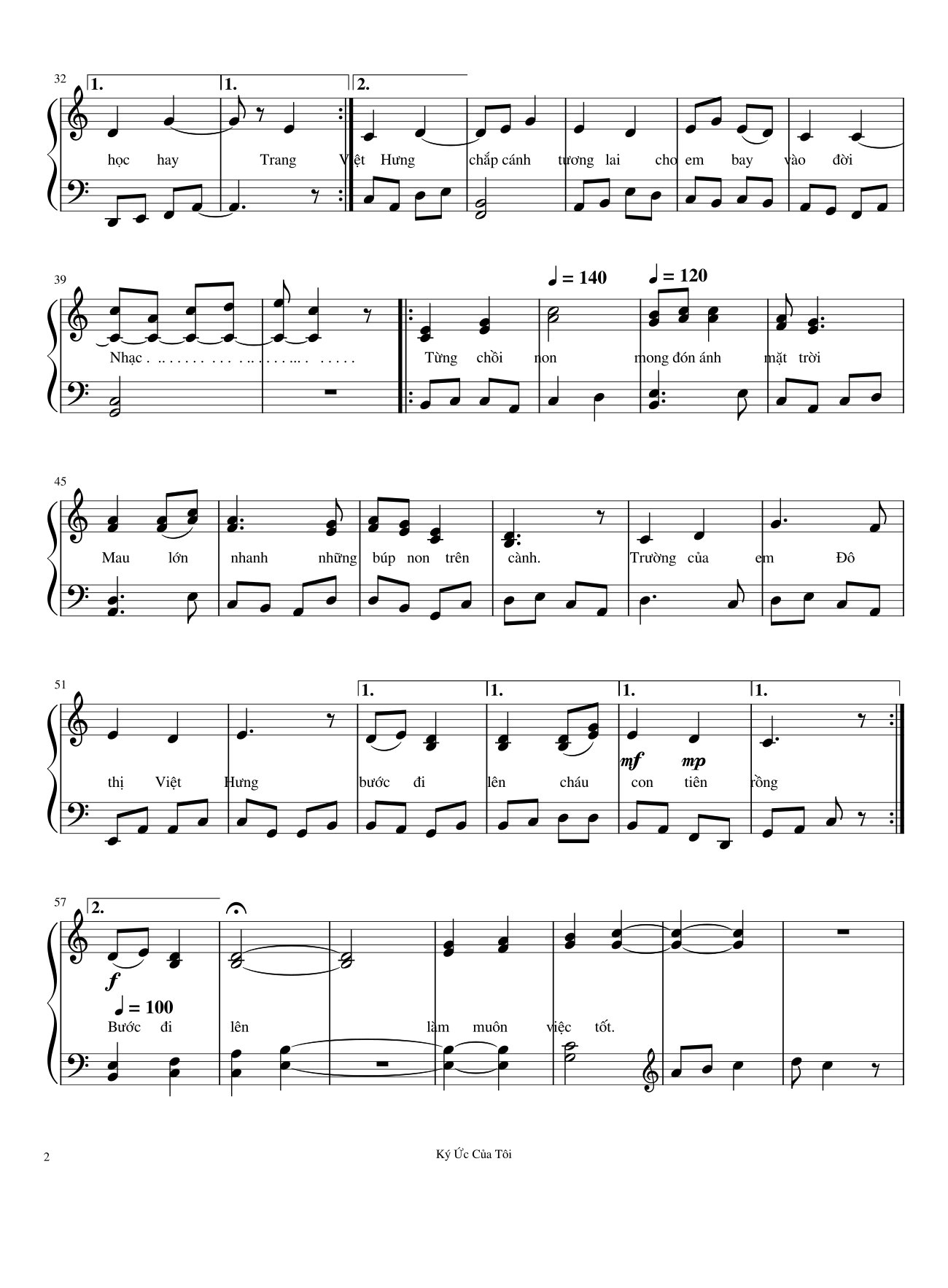 Trang 2 của Sheet nhạc PDF bài hát Chắp cánh ước mơ Sheet Piano - Haochuvh