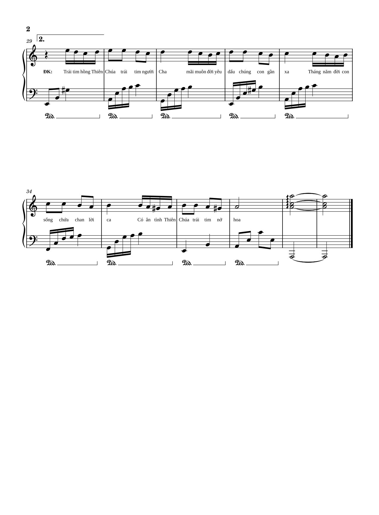 Trang 2 của Sheet nhạc PDF bài hát Trong trái tim Chúa Sheet Piano - Phanxicô