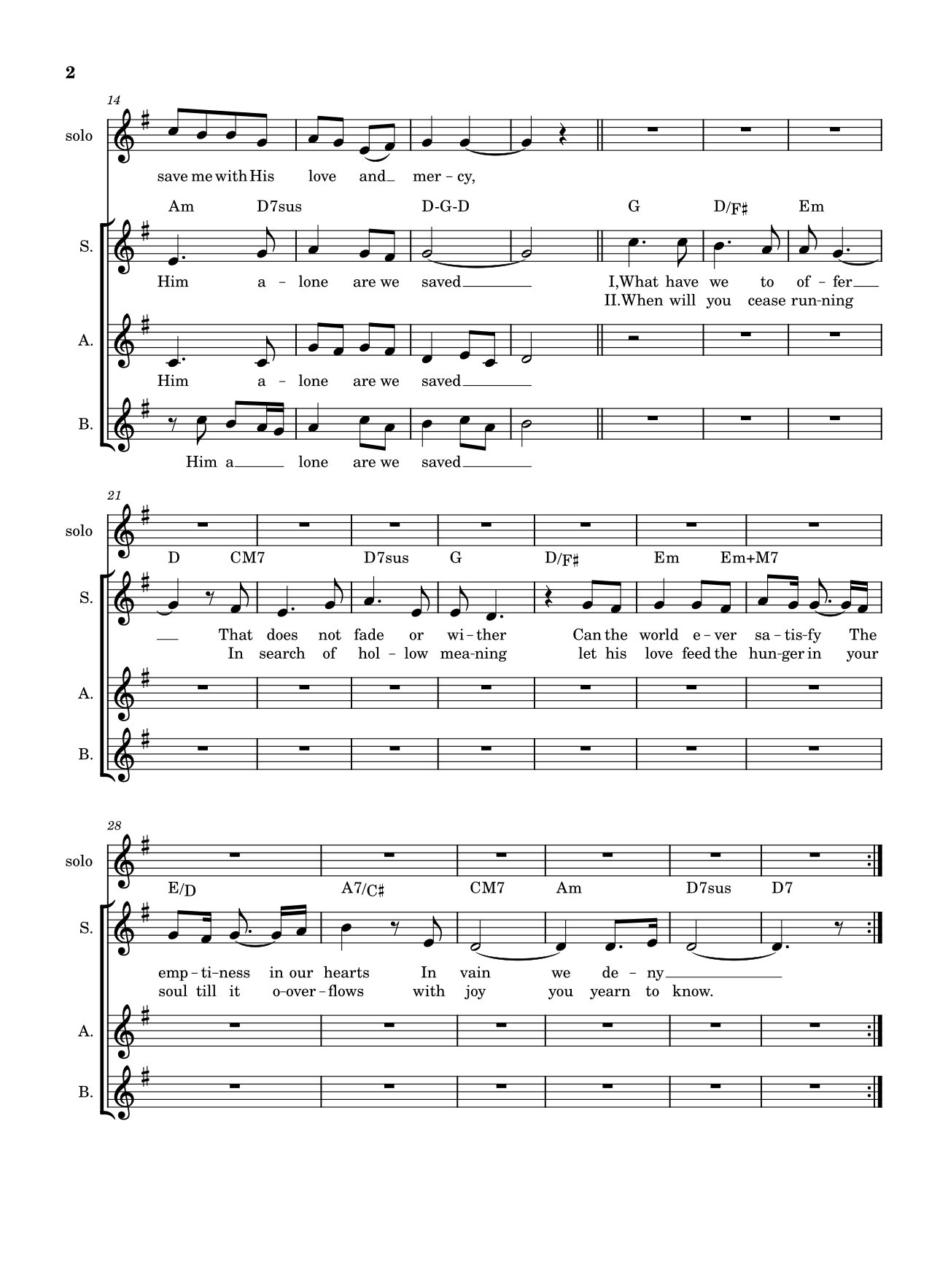 Trang 2 của Sheet nhạc PDF bài hát IN HIM ALONE -  MV FRANCISCO, SJ