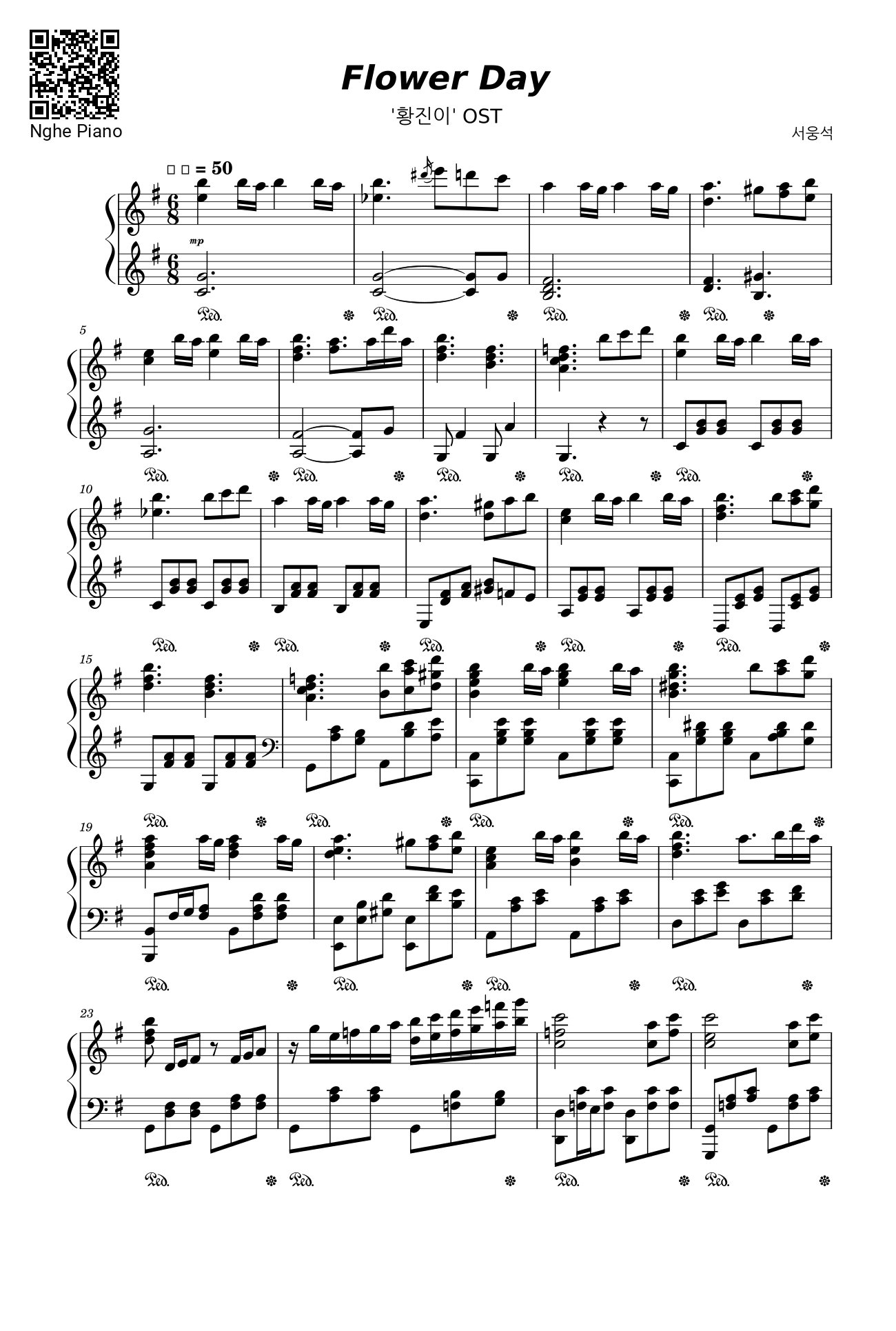 Sheet nhạc PDF bài Flower Day Sheet Piano