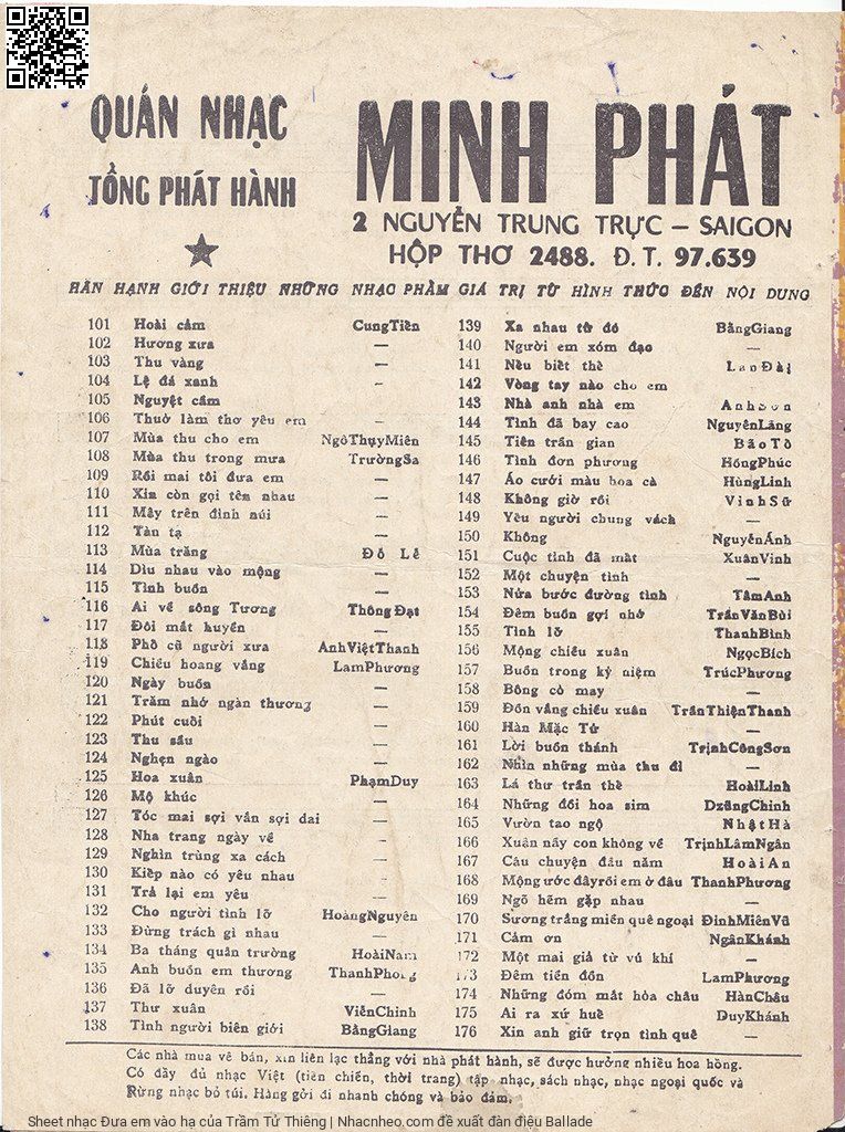 Trang 4 của Sheet nhạc PDF bài hát Đưa em vào hạ - Trầm Tử Thiêng, 1. Mùa hè năm  nay anh sẽ  đưa em rời phố  chợ đôi  ngày