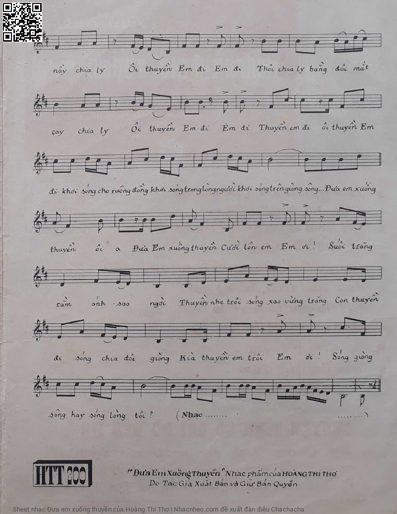 Trang 3 của Sheet nhạc PDF bài hát Đưa em xuống thuyền - Hoàng Thi Thơ, 1. Đưa em xuống  thuyền, ối a  đưa em xuống  thuyền. Ngày  quê hương yên  vui gió trên  trời chim đưa  lời