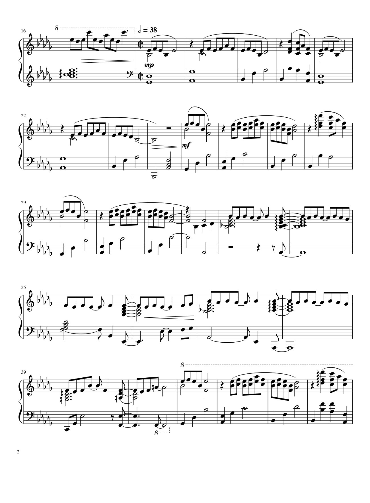 Trang 2 của Sheet nhạc PDF bài hát Merry Christmas, Mr. Lawrence Sheet Piano - Ryuichi Sakamoto