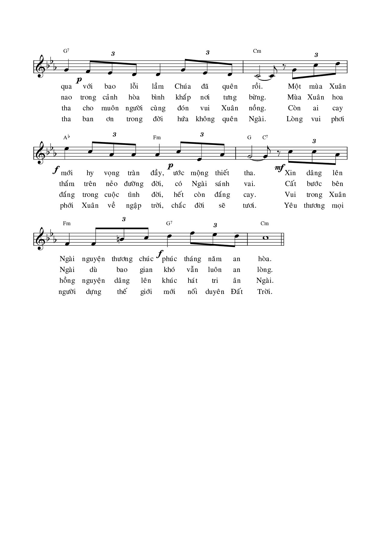 Trang 2 của Sheet nhạc PDF bài hát Đầu xuân cảm tạ Ngài - Phạm Đình Đài