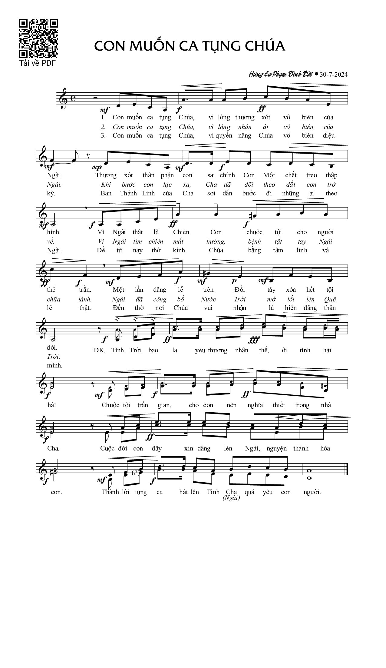 Con muốn ca tụng Chúa