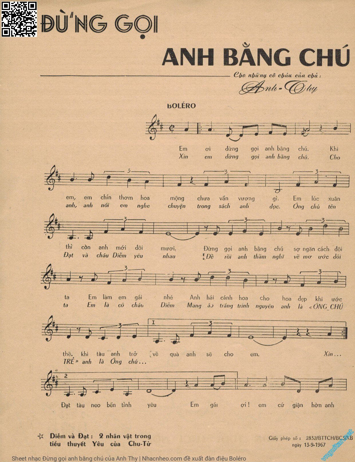 Trang 2 của Sheet nhạc PDF bài hát Đừng gọi anh bằng chú - Anh Thy, Version 1: Lời theo trình bày của Trung Chỉnh & Hoàng Oanh