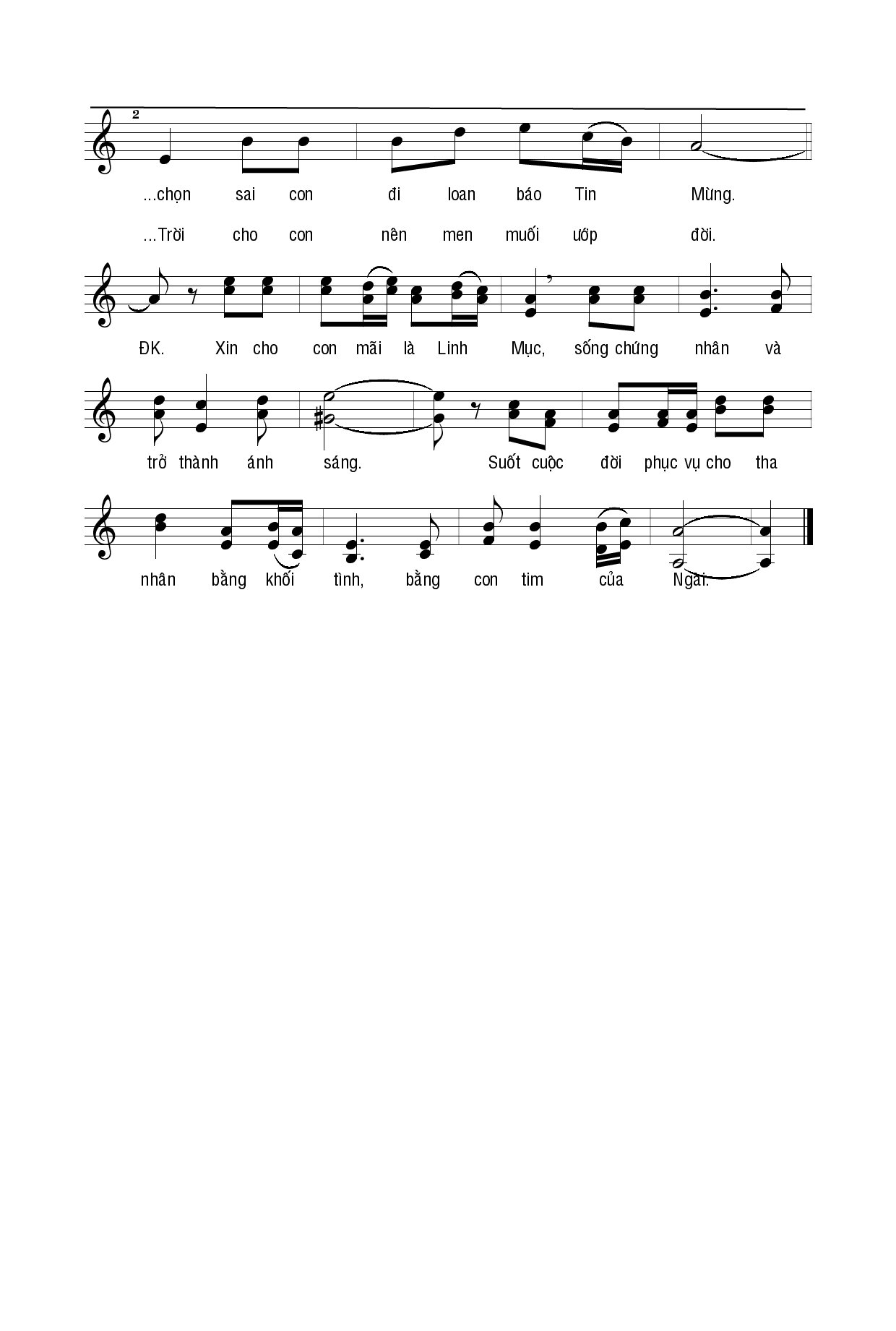 Trang 2 của Sheet nhạc PDF bài hát Con là ai - Hương Đan