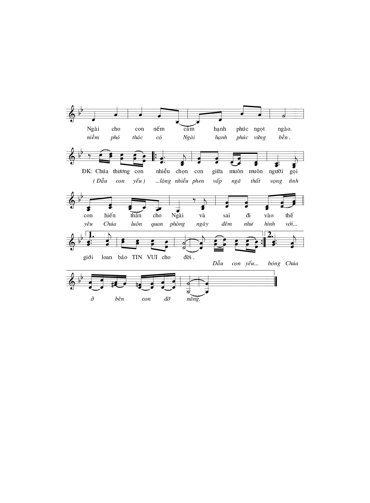 Trang 2 của Sheet nhạc PDF bài hát Con Muốn Theo Ngài - Hương Đan