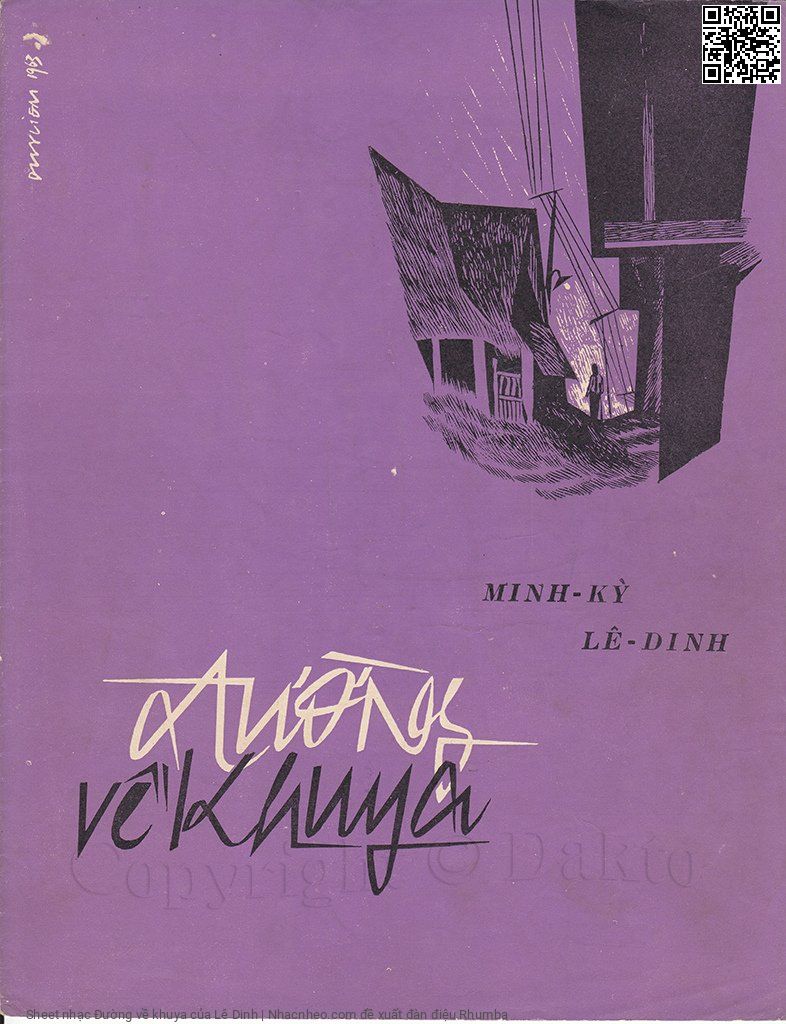 Trang 1 của Sheet nhạc PDF bài hát Đường về khuya - Lê Dinh, 1.Đường  khuya vắng  người mến thương  xa rồi. Mình  tôi lắng  hồn theo tiếng  mưa rơi
