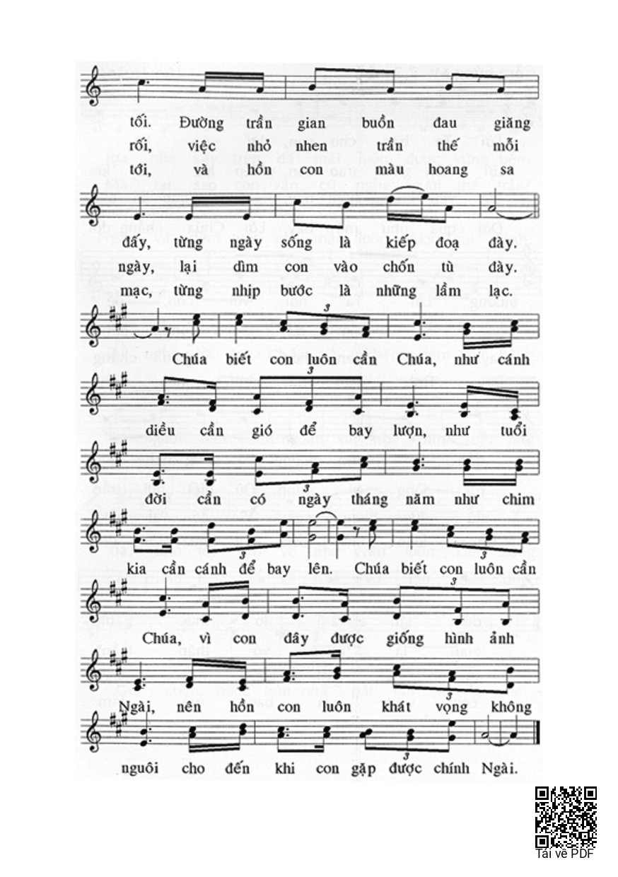 Trang 2 của Sheet nhạc PDF bài hát Chúa biết con cần Chúa  - Huy Hoàng