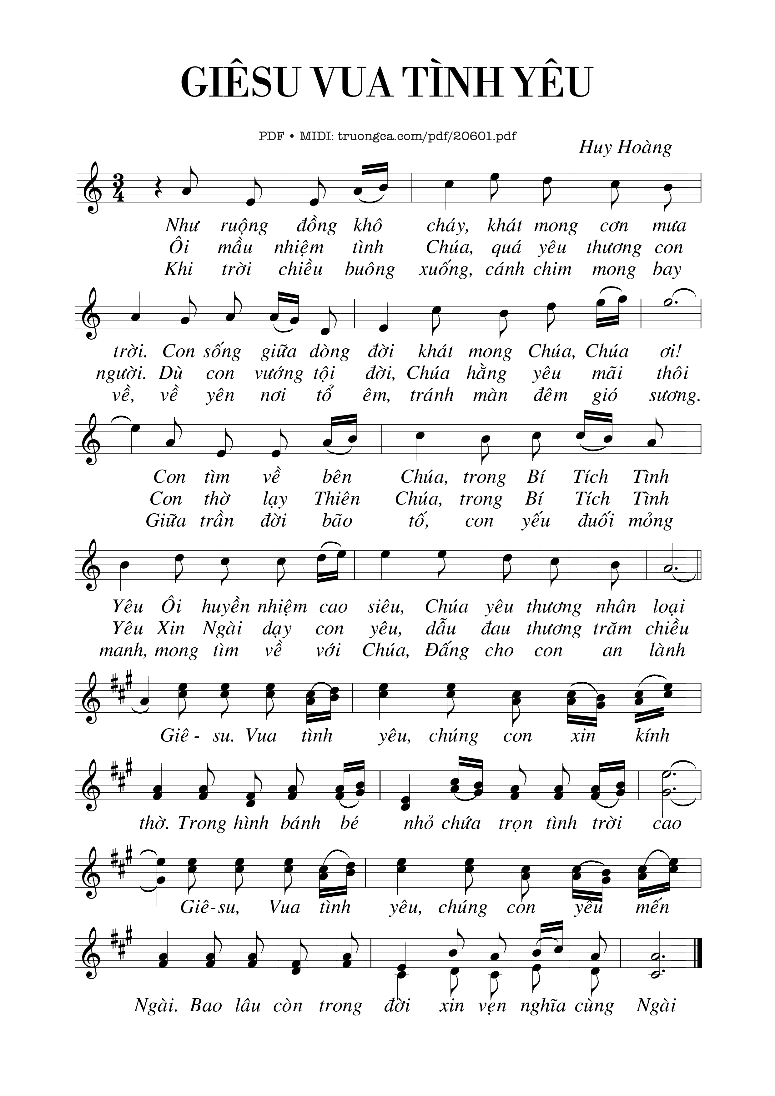 Sheet nhạc PDF bài Giêsu Vua tình yêu