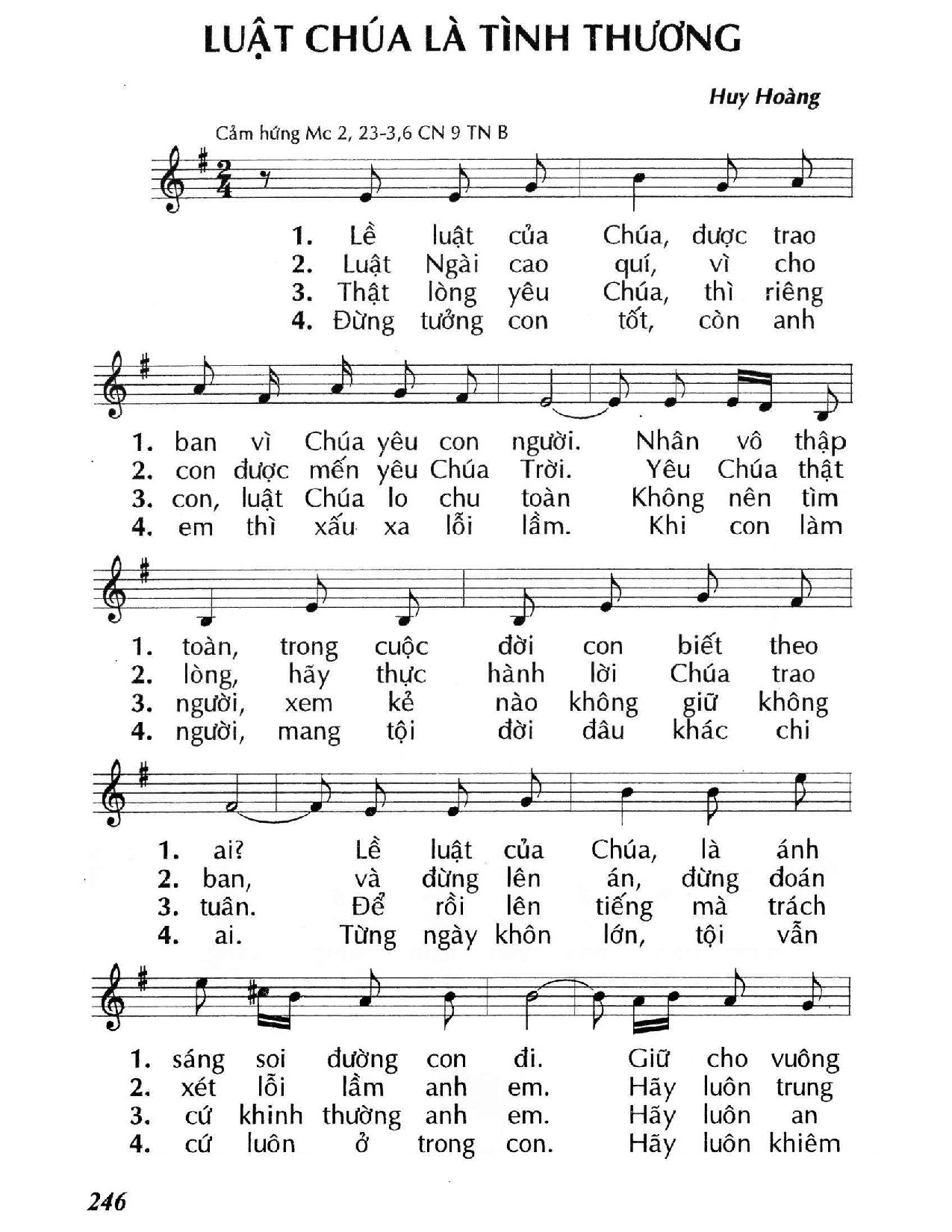 Sheet nhạc PDF bài Luật Chúa là tình thương (Mc. 2)