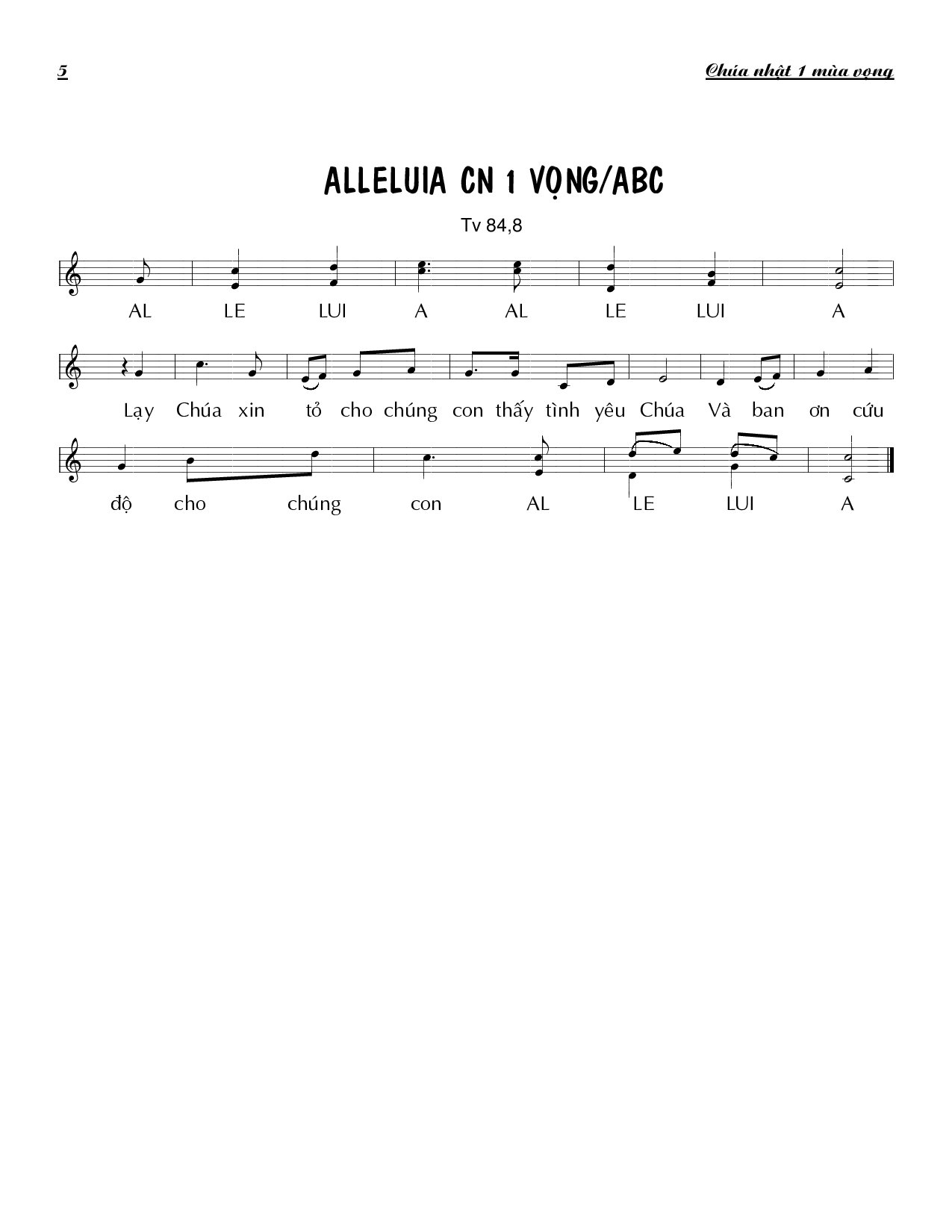 Trang 2 của Sheet nhạc PDF bài hát Chúa Nhật 1A Mùa Vọng (Thánh Vịnh 121) - Huy Hoàng